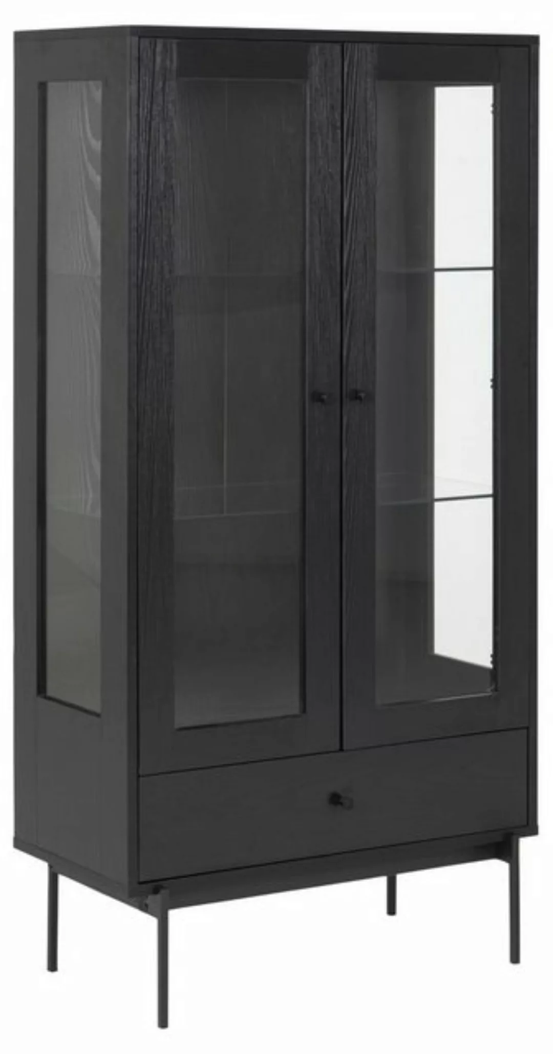 ebuy24 Vitrine Angus Vitrinenschrank mit 2 Glastüren und 1 Schubl günstig online kaufen