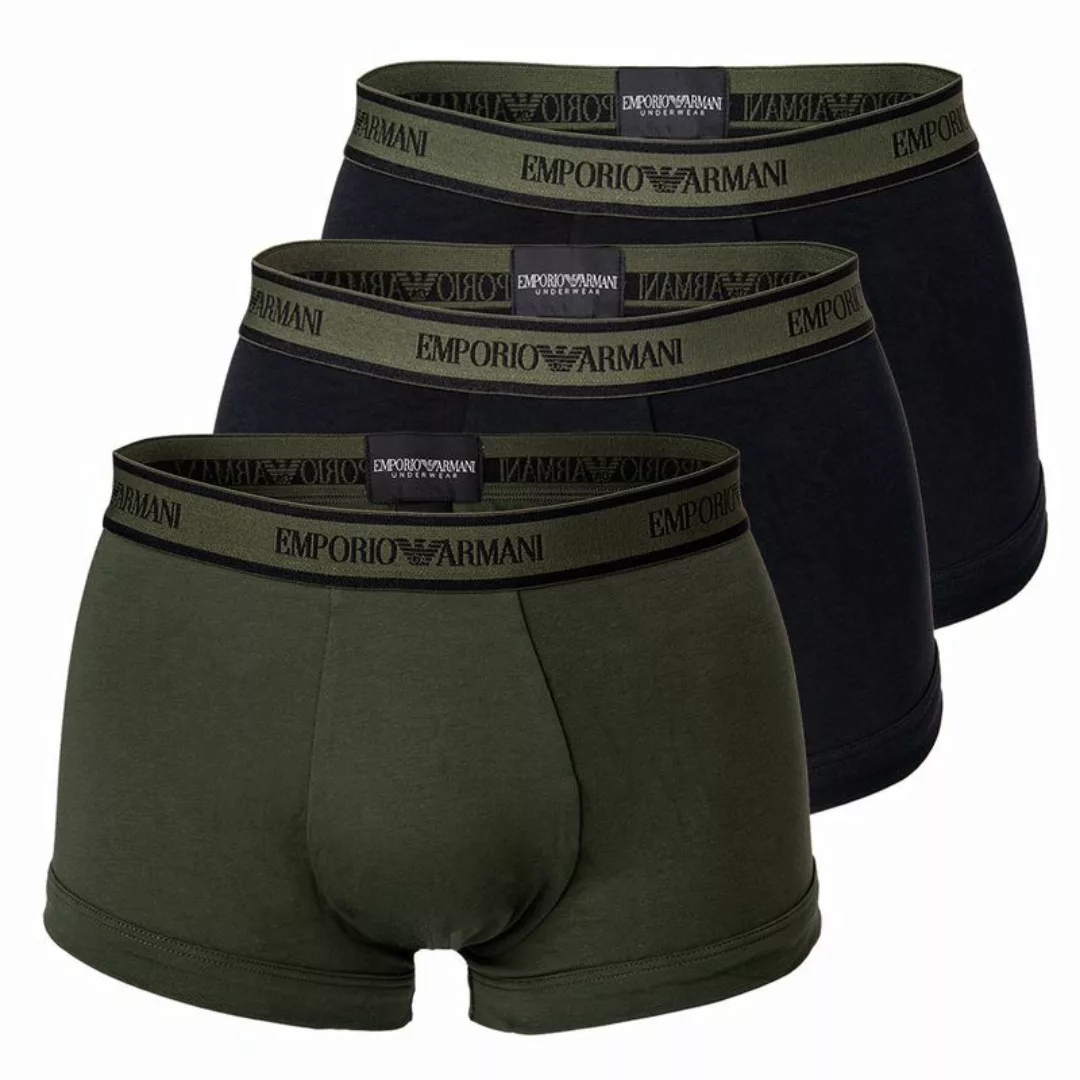 EMPORIO ARMANI Herren Boxer Shorts 3er Pack - Trunks, Pants, Stretch Cotton günstig online kaufen