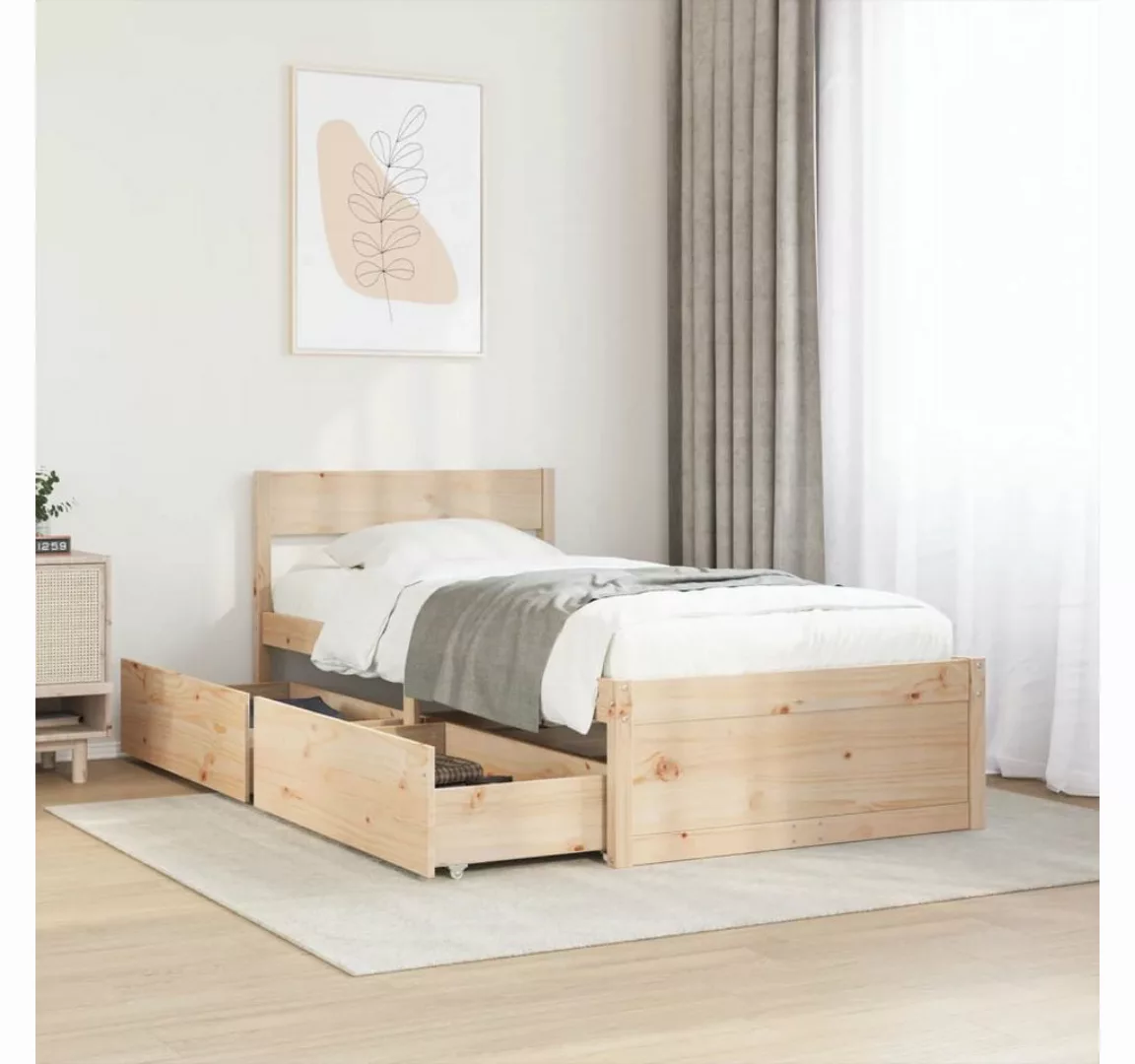 vidaXL Bett, Massivholzbett ohne Matratze 75x190 cm Kiefernholz günstig online kaufen