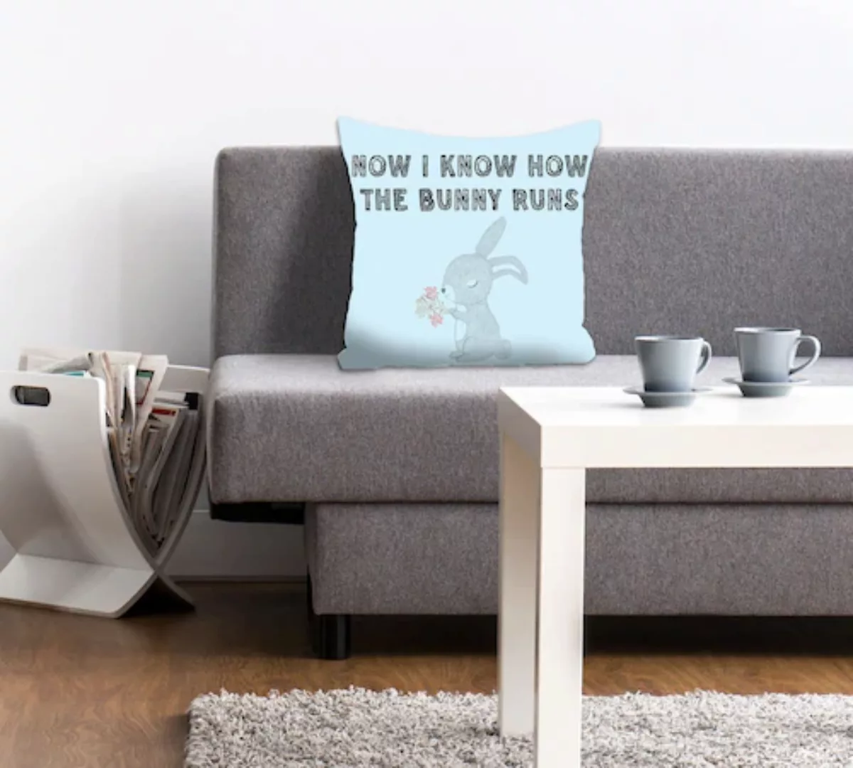 queence Dekokissen »NOW I KNOW HOW THE BUNNY RUNS« günstig online kaufen