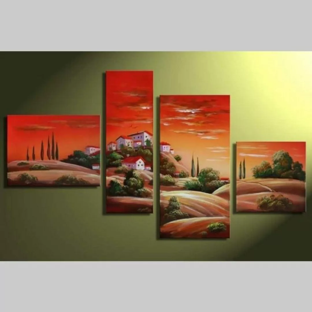 4 Leinwandbilder TOSKANA (1) 120 x 70cm Handgemalt günstig online kaufen