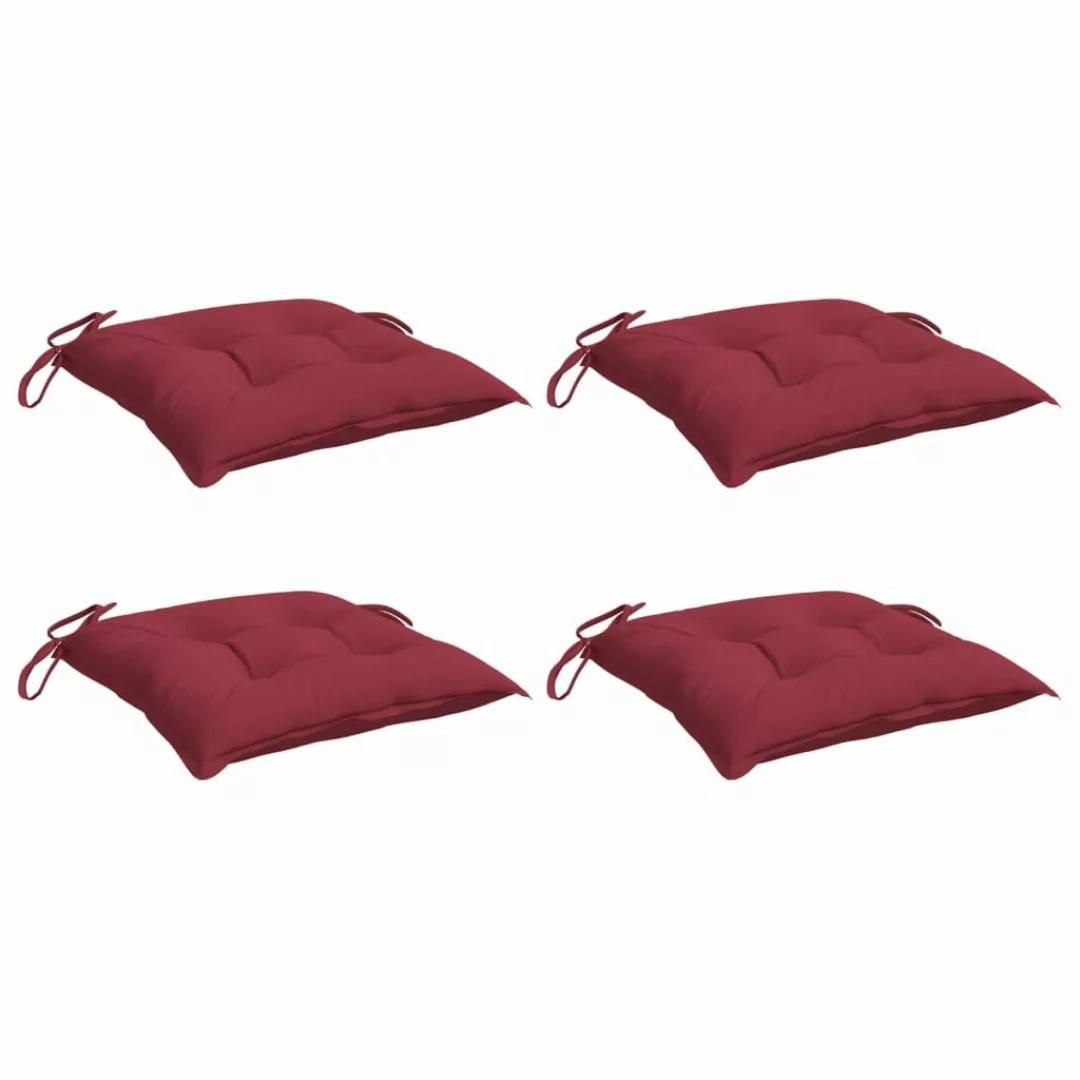 vidaXL Sitzauflage Palettenkissen 4 Stk. Weinrot günstig online kaufen