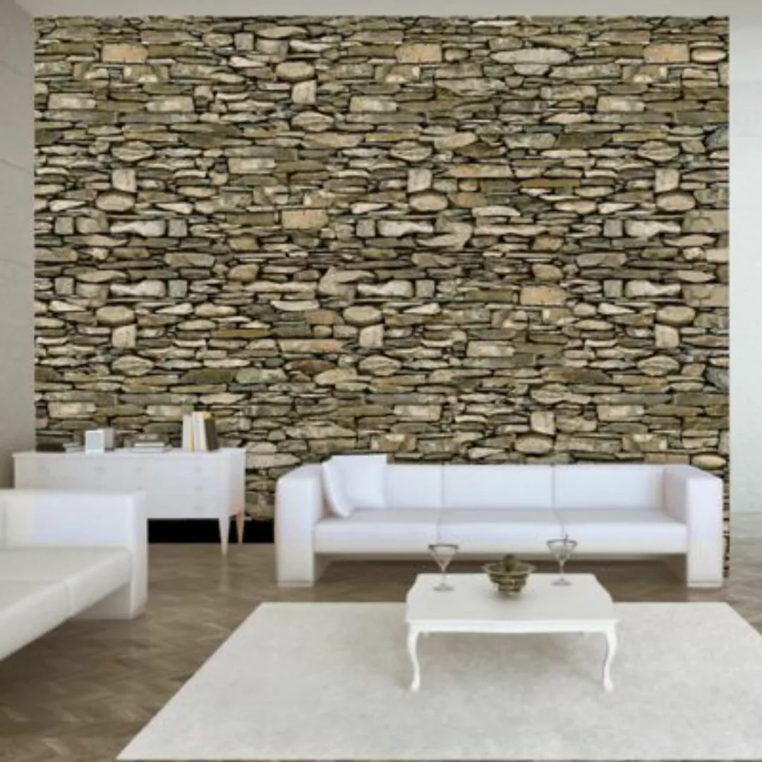 artgeist Fototapete Stone wall mehrfarbig Gr. 100 x 70 günstig online kaufen