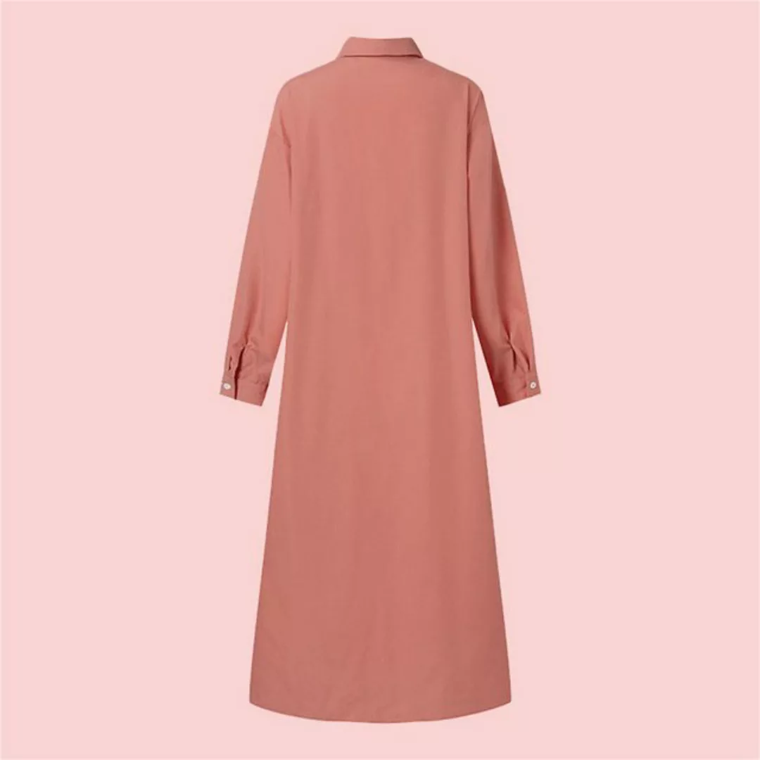 RUZU UG Dirndl Einfarbiges, lockeres Kleid, vielseitiges langes Damenkleid günstig online kaufen