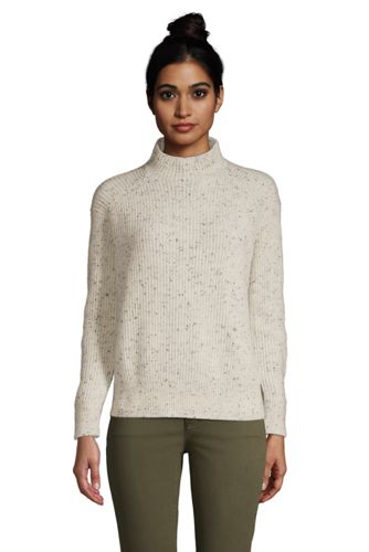 Relaxter Stehkragen-Pullover aus Kaschmir, Damen, Größe: L Normal, Grau, by günstig online kaufen