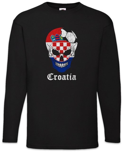 Urban Backwoods Langarmshirt Croatia Football Skull I Langarm T-Shirt Kroat günstig online kaufen