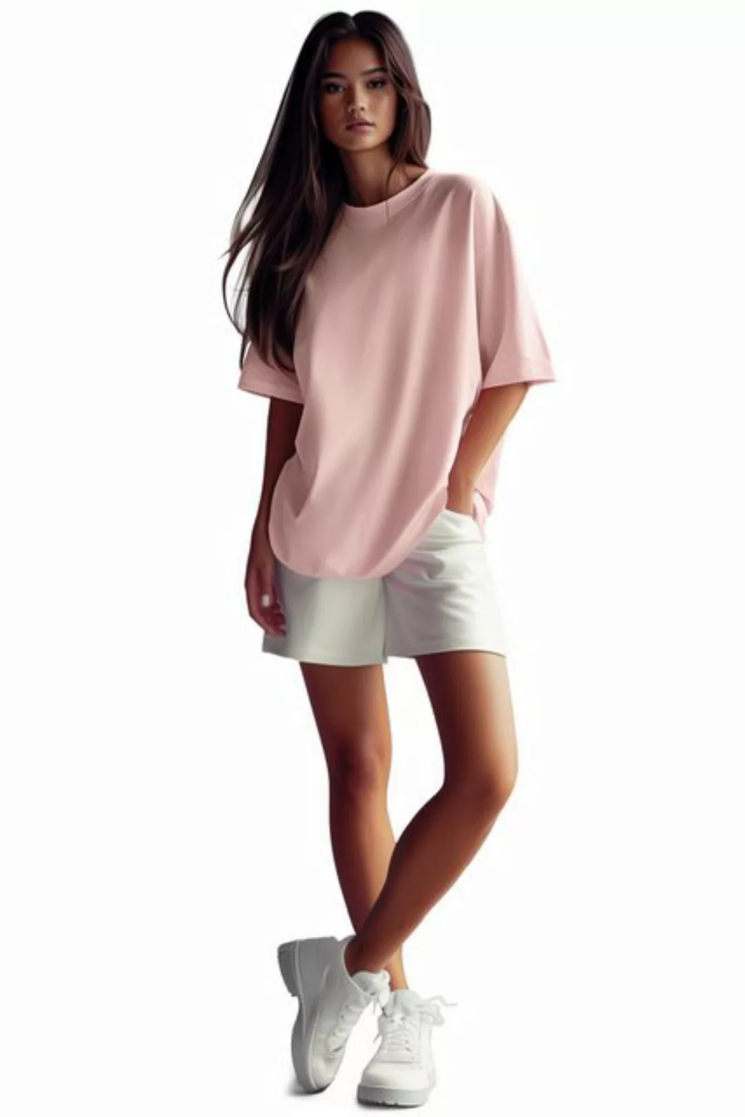 Reichstadt Oversize-Shirt Casual T-Shirt 24RSW058 Pink M in kräftigen Farbe günstig online kaufen