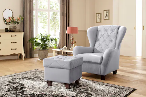 Home affaire Ohrensessel "Alexandra", incl. Hocker, mit Steppung, in vielen günstig online kaufen