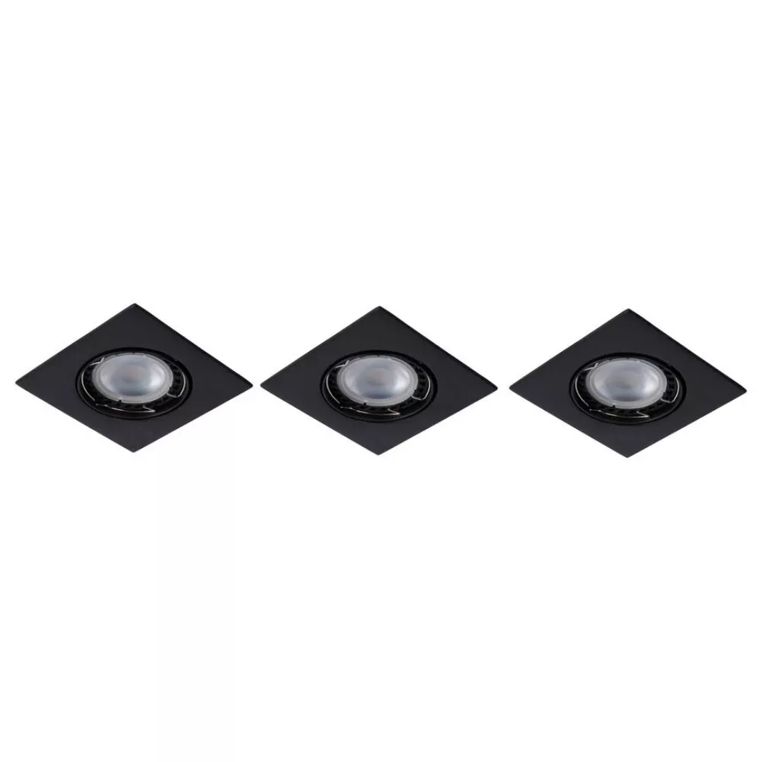 LED Einbaustrahler Focus 3er Set in Schwarz GU10 3x5W 960lm eckig günstig online kaufen