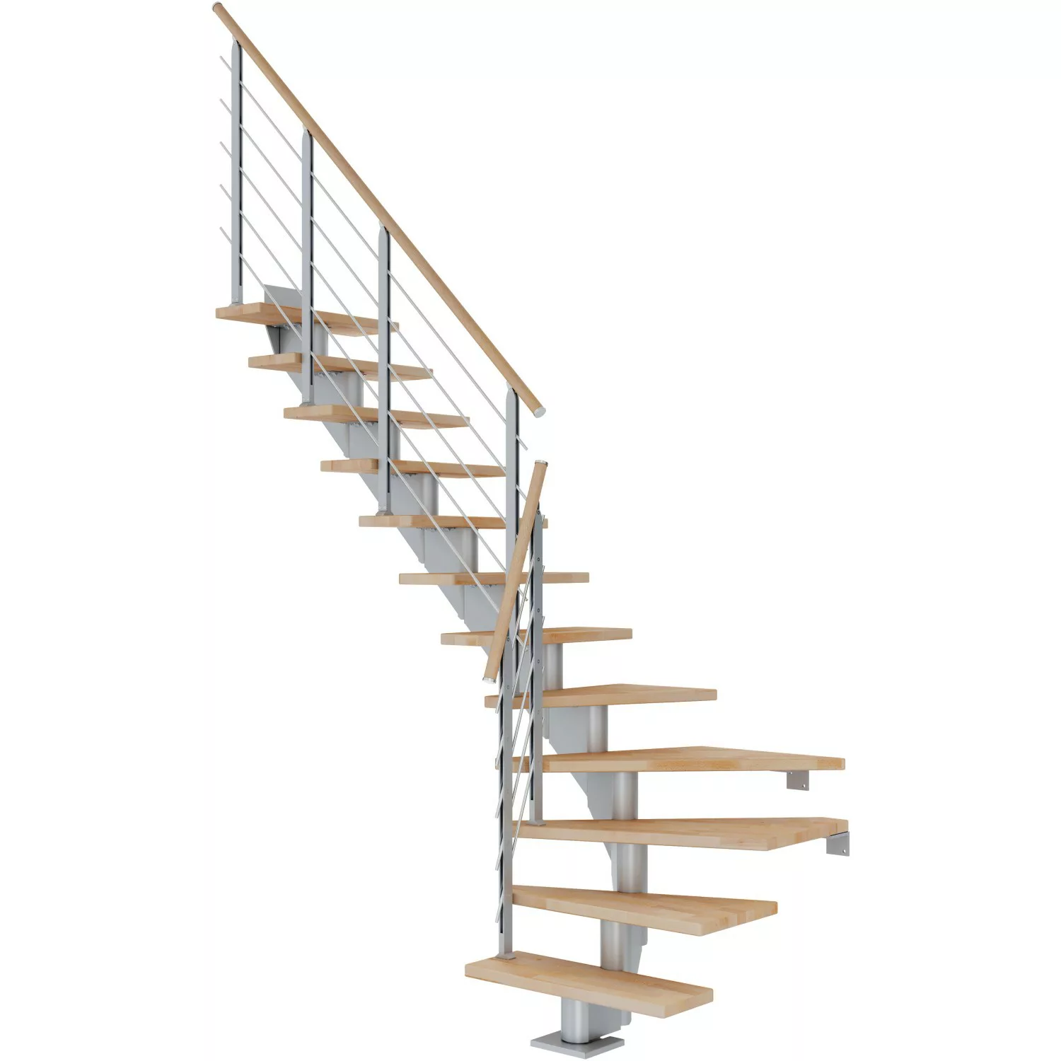 Dolle Mittelholmtreppe Hamburg Buche Perlgrau GH bis 279 cm 1/4 Gewendelt 7 günstig online kaufen