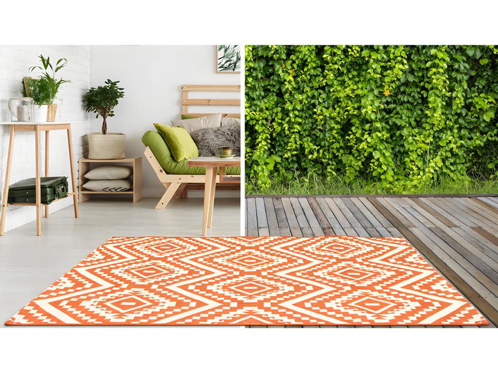 Teppich Indoor & Outdoor - 150 x 200 cm - Orange - CAREA günstig online kaufen