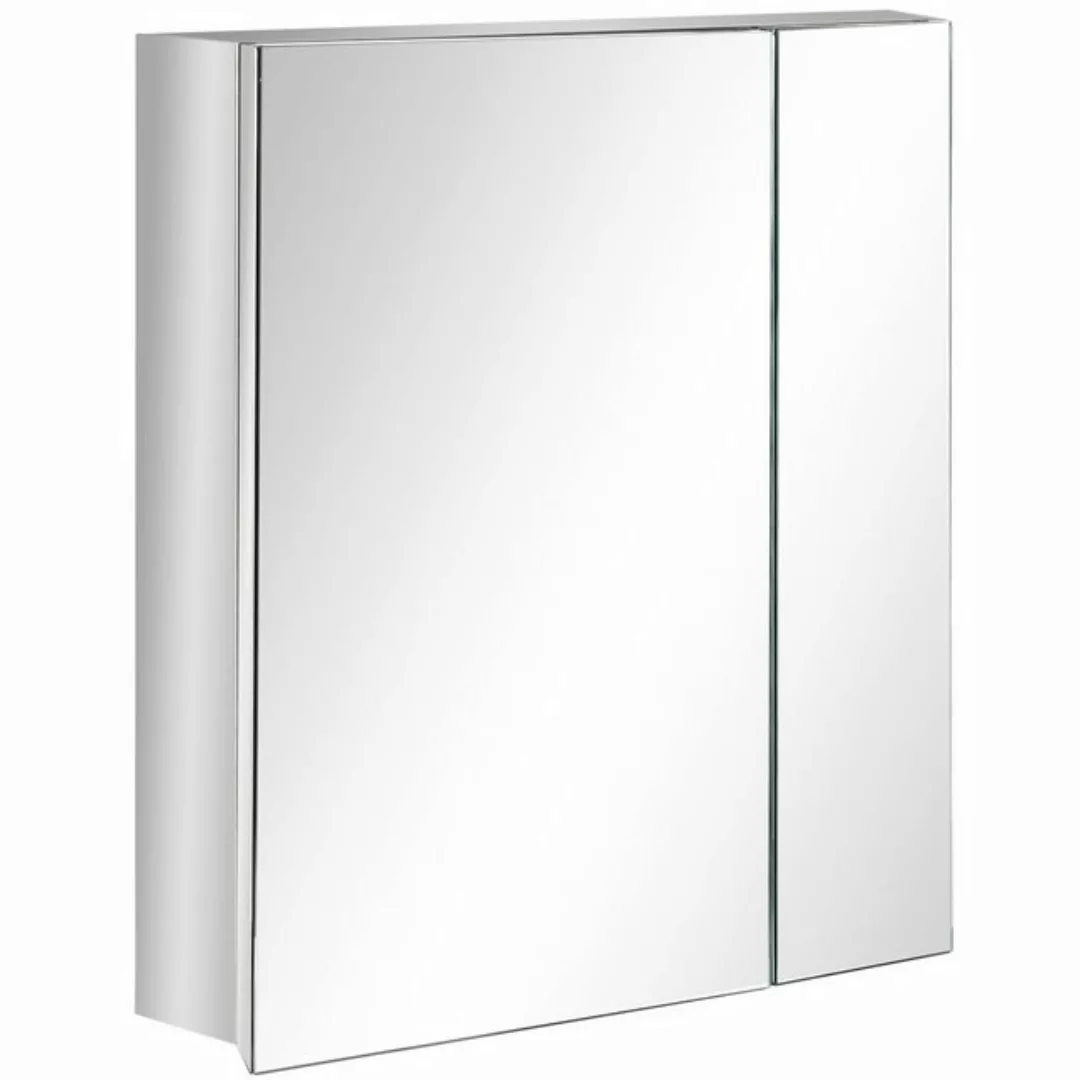 kleankin Spiegelschrank  Badspiegelschrank mit 3 Innenböden, Doppeltür Häng günstig online kaufen