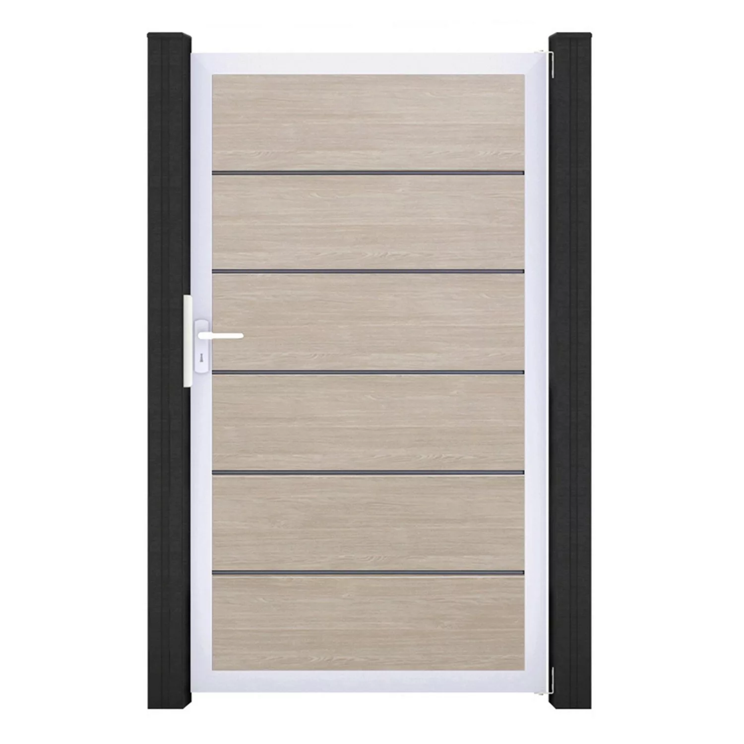 GroJa Tor 1-flg. Basicline Premium 100 cm x 180 cm Sheffield Oak Rahmen EV1 günstig online kaufen