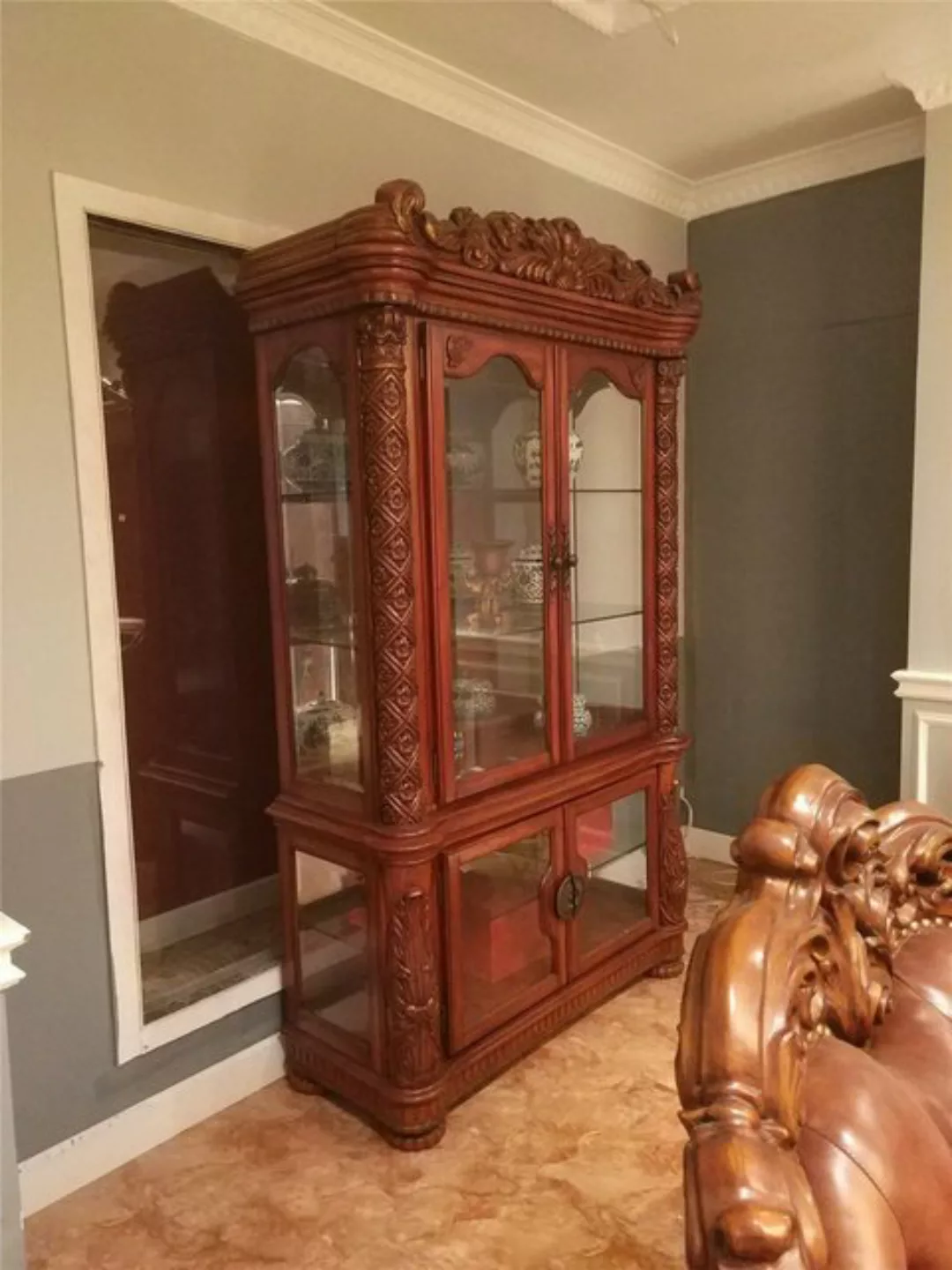 JVmoebel Vitrine Edle Vitrine Antik Stil Barock Rokoko Schrank Schaufenster günstig online kaufen