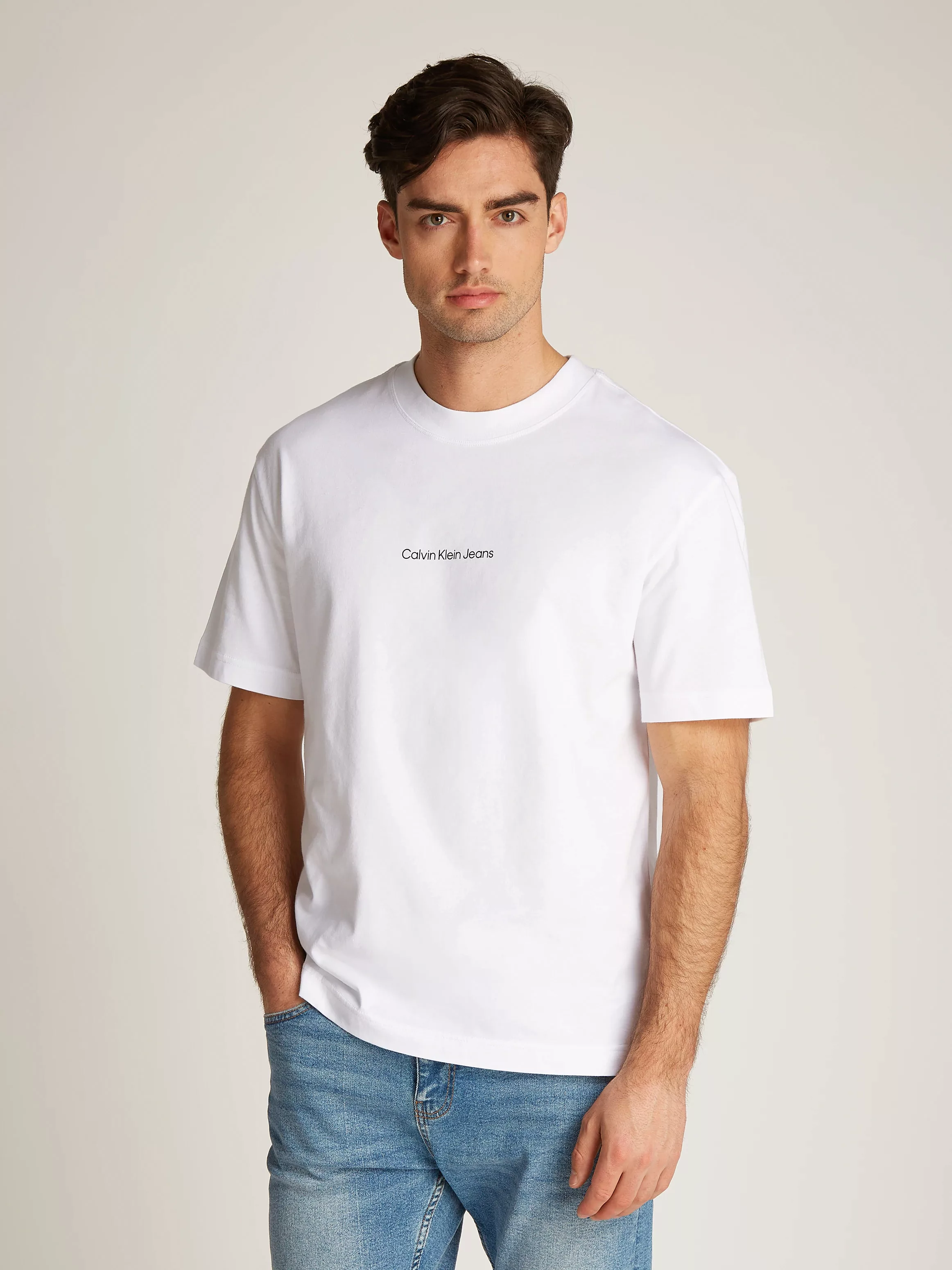 Calvin Klein Jeans T-Shirt GRID MONOGRAM TEE mit Backprint günstig online kaufen