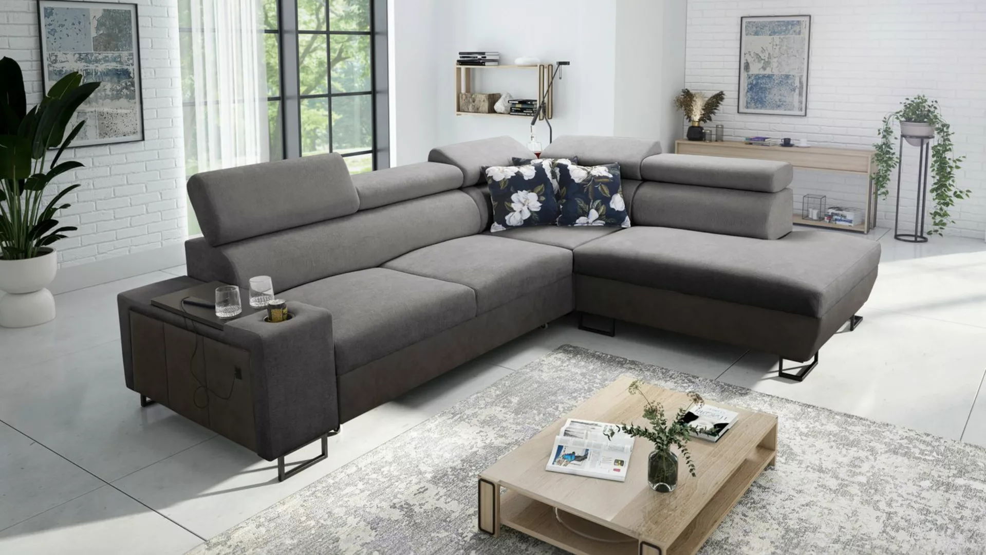 Kaiser Möbel Ecksofa Modernes Luxus-Ecksofa mit Schlaffunktion MELODY VII günstig online kaufen