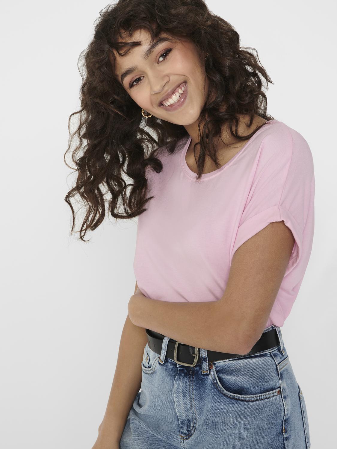 ONLY T-Shirt "ONLMOSTER – Kurzarmshirt mit Aufschlag und klassischem Look", günstig online kaufen
