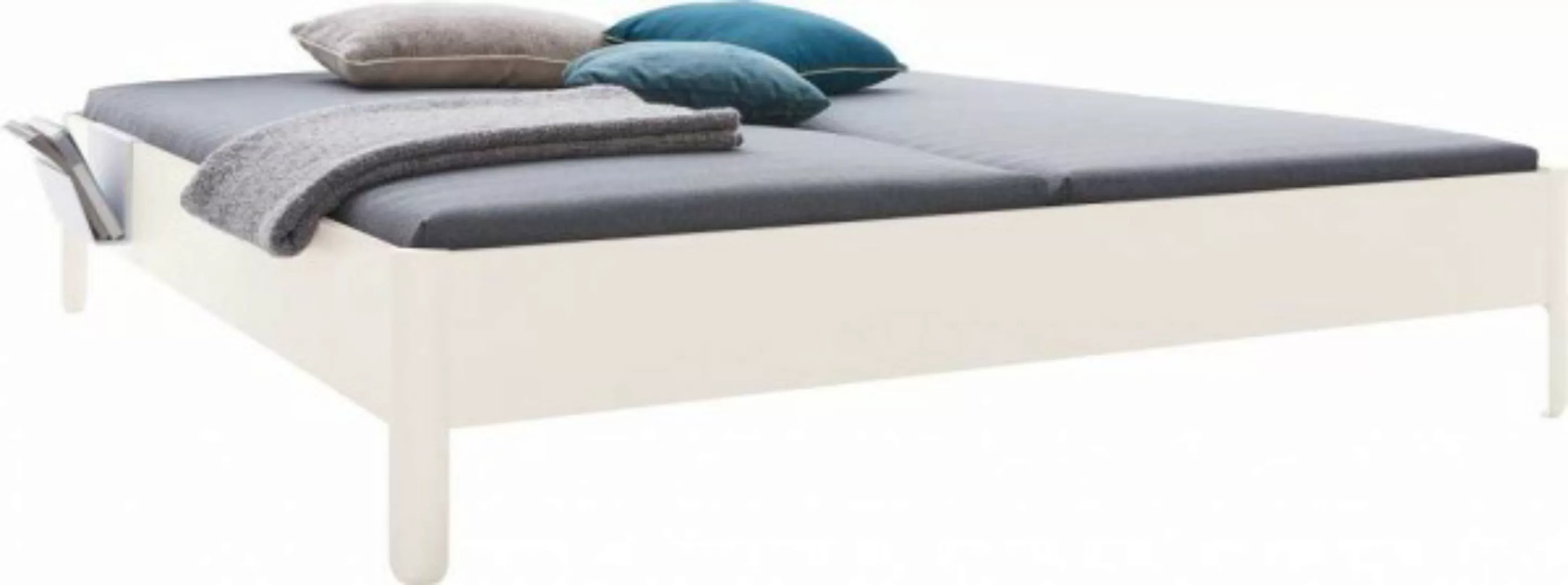 NAIT Doppelbett farbig lackiert Offwhite 180 x 210cm Ohne Kopfteil günstig online kaufen