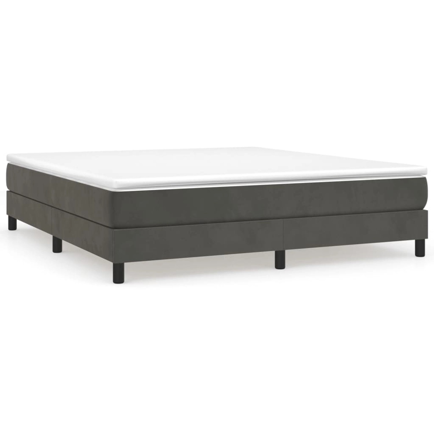 vidaXL Boxspringbett mit Matratze Dunkelgrau 160x200 cm Samt1399849 günstig online kaufen