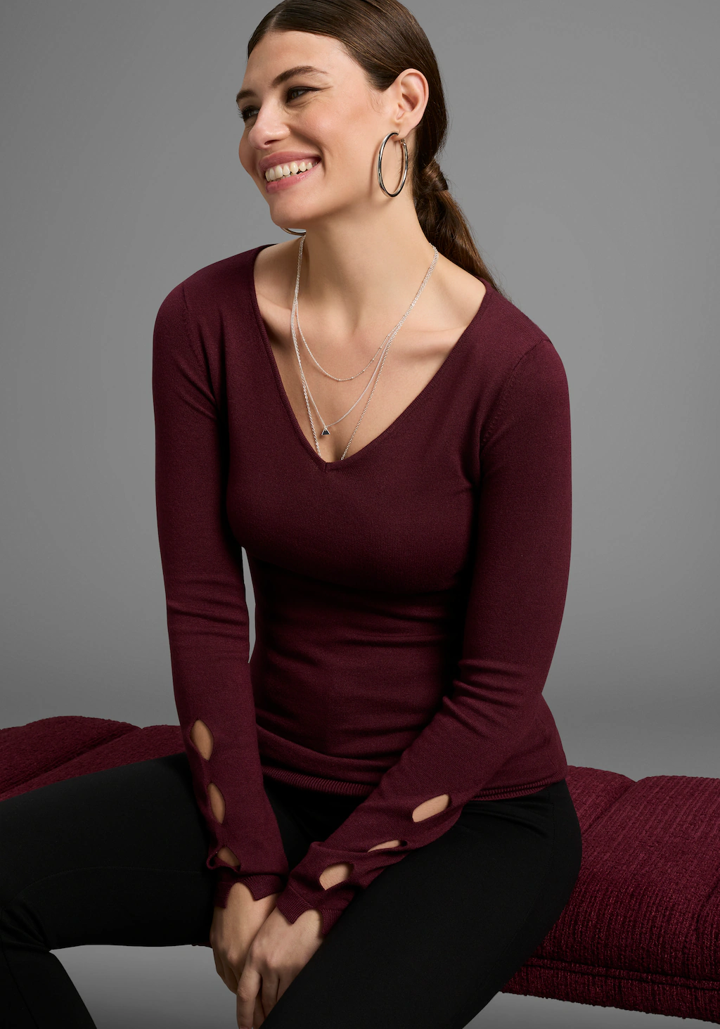 Bruno Banani Strickpullover, mit besonderem Ärmel-Detail - NEUE KOLLEKTION günstig online kaufen