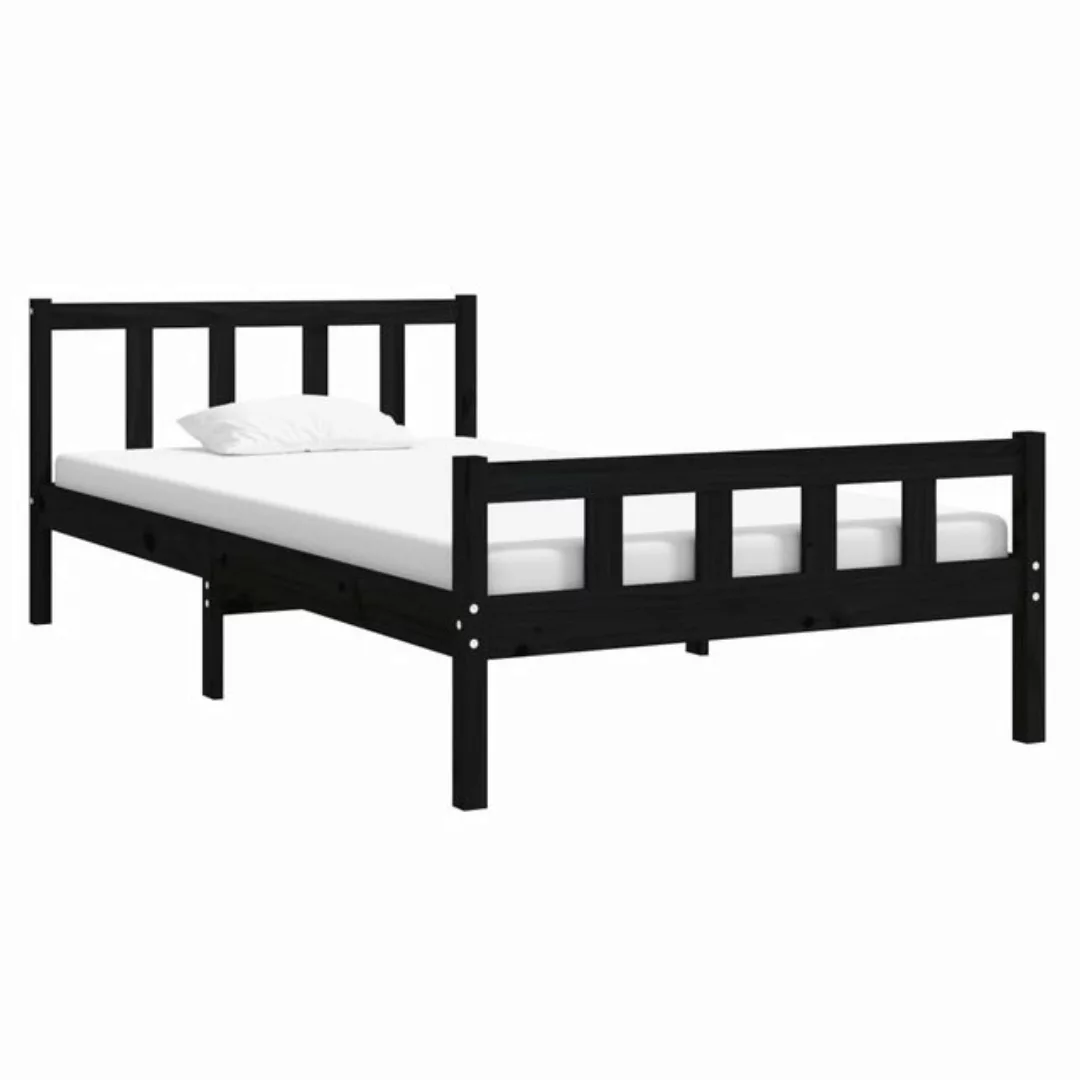 vidaXL Bett Massivholzbett Schwarz 100x200 cm günstig online kaufen