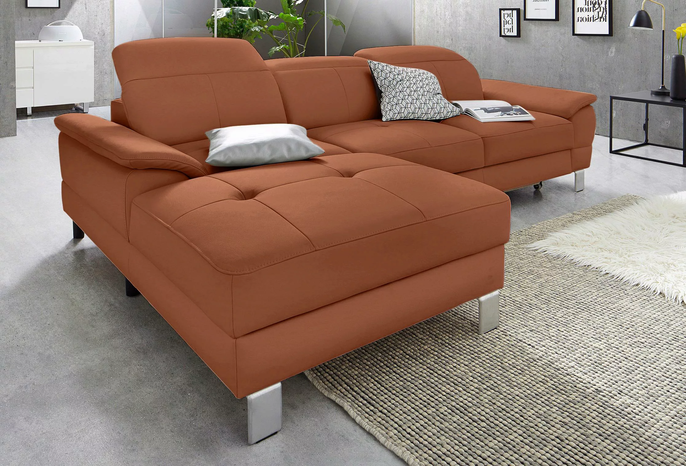 exxpo - sofa fashion Ecksofa »Mantua 2, L-Form«, mit Kopf- bzw. Rückenverst günstig online kaufen