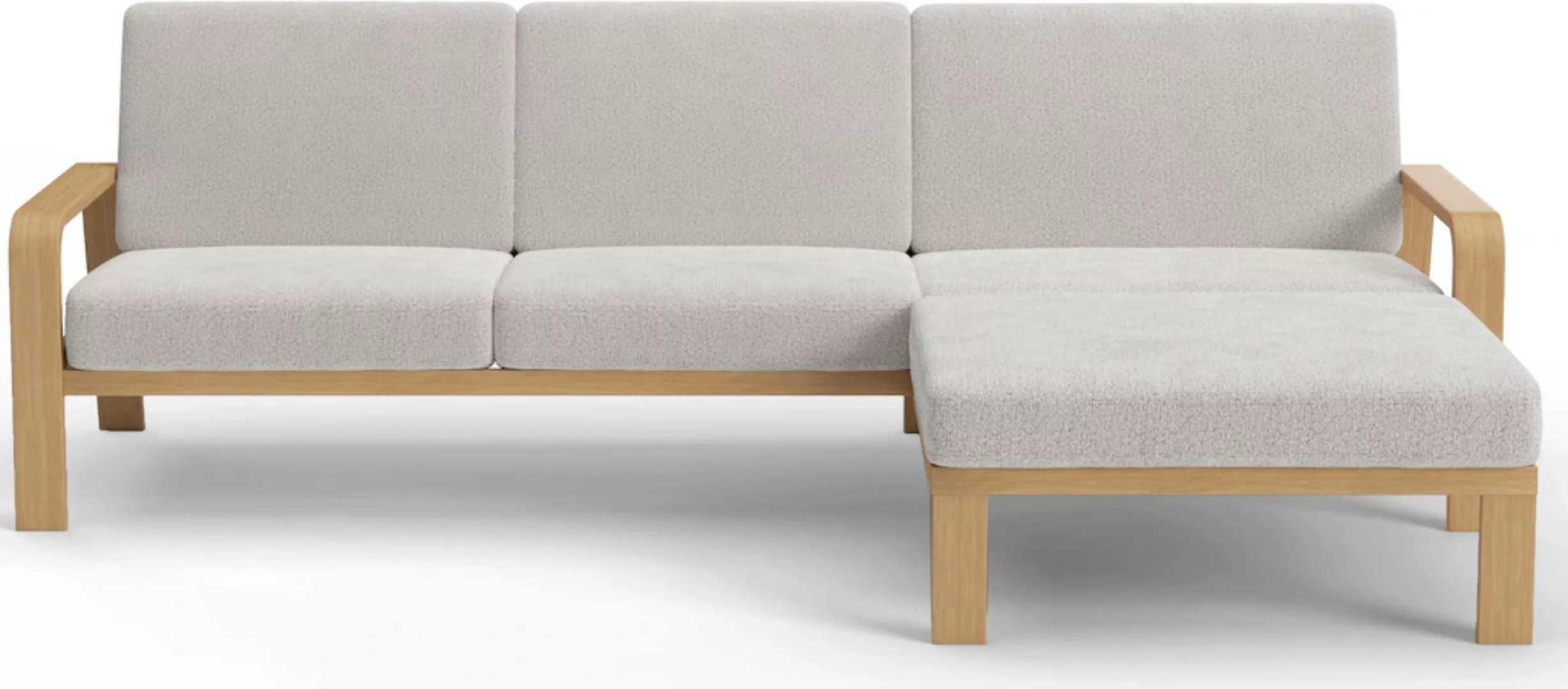 sit&more Ecksofa "Kolding L-Form", Armlehnen aus Buchenholz in natur, versc günstig online kaufen