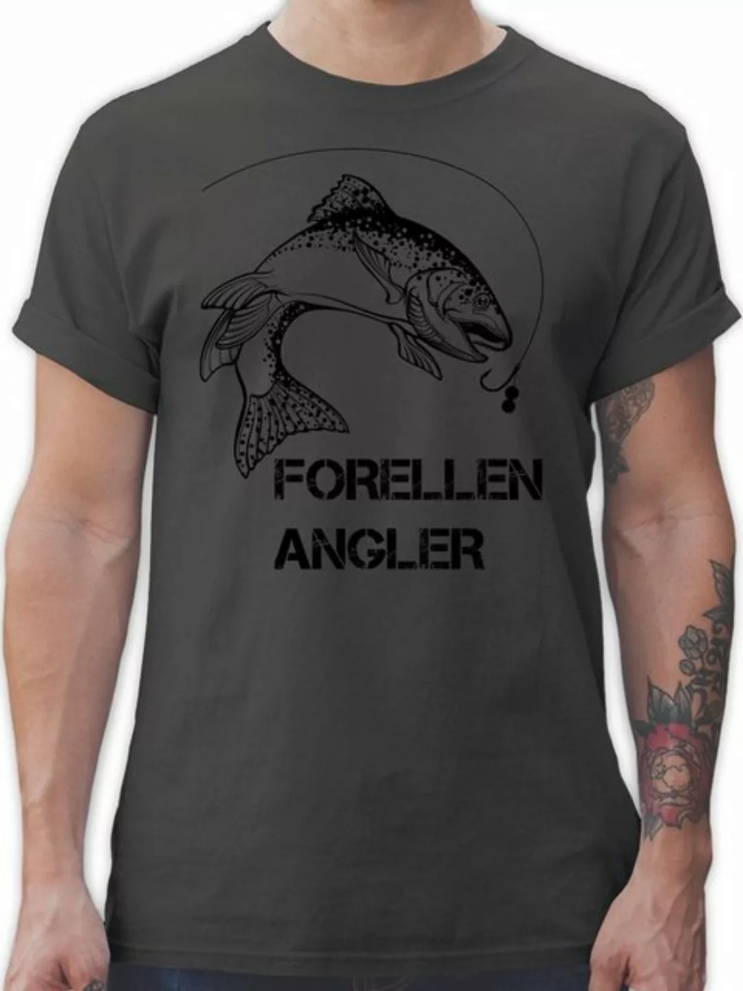 Shirtracer T-Shirt Forellenangler - schwarz Angler Geschenke günstig online kaufen