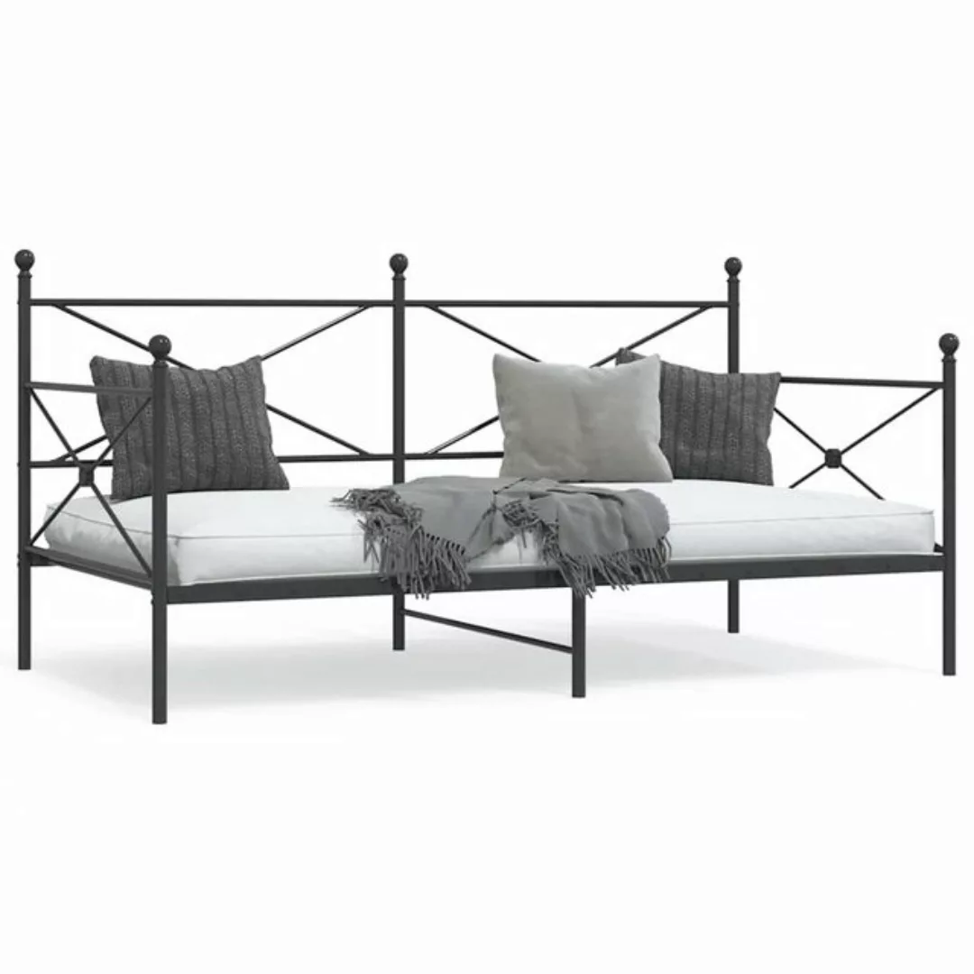 vidaXL Bett, Tagesbett ohne Matratze Schwarz 100x200 cm Stahl günstig online kaufen