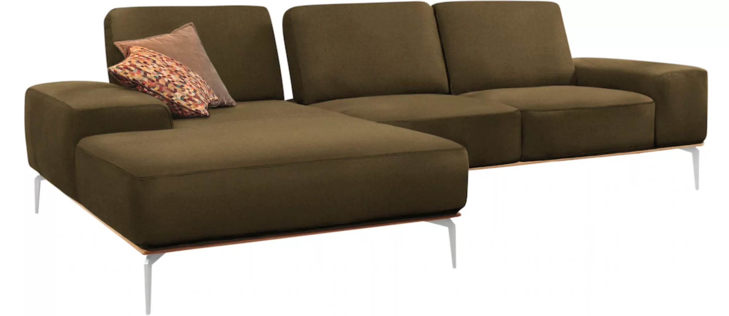 W.SCHILLIG Ecksofa run, mit elegantem Holzsockel, Füße in Chrom glänzend, B günstig online kaufen