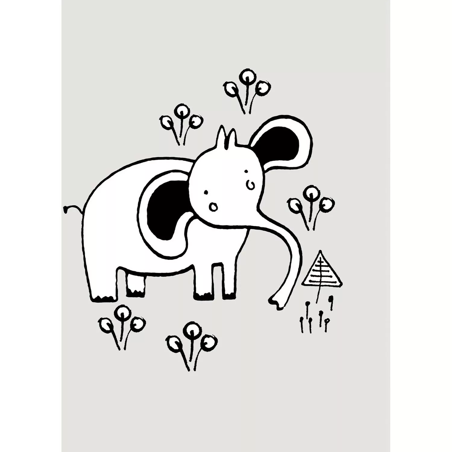 Komar Poster "Scribble Elephant", Tiere, (1 St.), Kinderzimmer, Schlafzimme günstig online kaufen