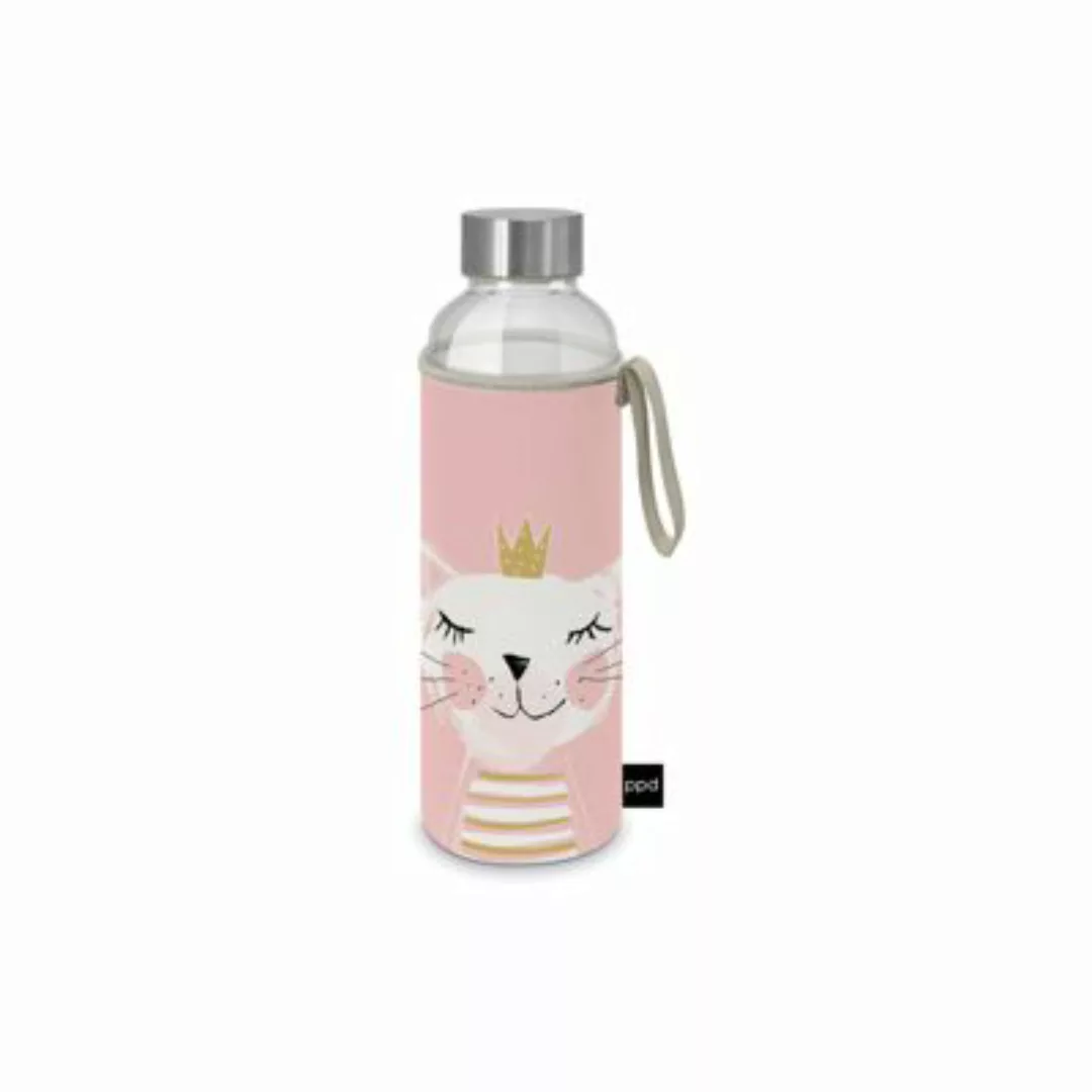 ppd Glasflasche mit Schutzhülle 'Happy Cat' 500 ml Trinkflaschen rosa günstig online kaufen