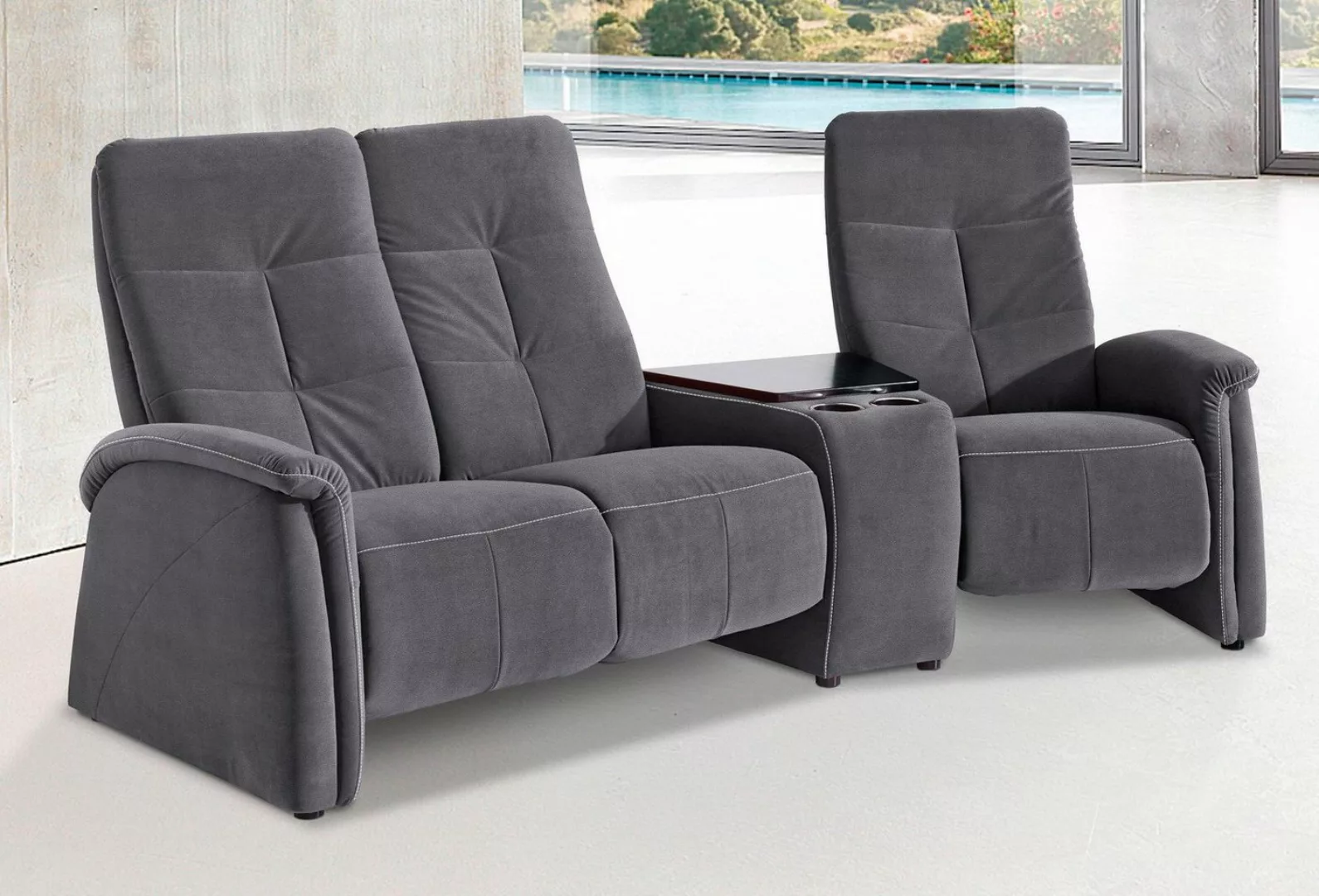 exxpo - sofa fashion 3-Sitzer Tivoli, Kinosofa mit Tischablage und Stauraum günstig online kaufen