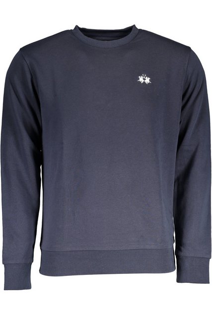 La Martina Sweatshirt Herren Pullover Blau: Langarm, Rundhals, Stickerei günstig online kaufen