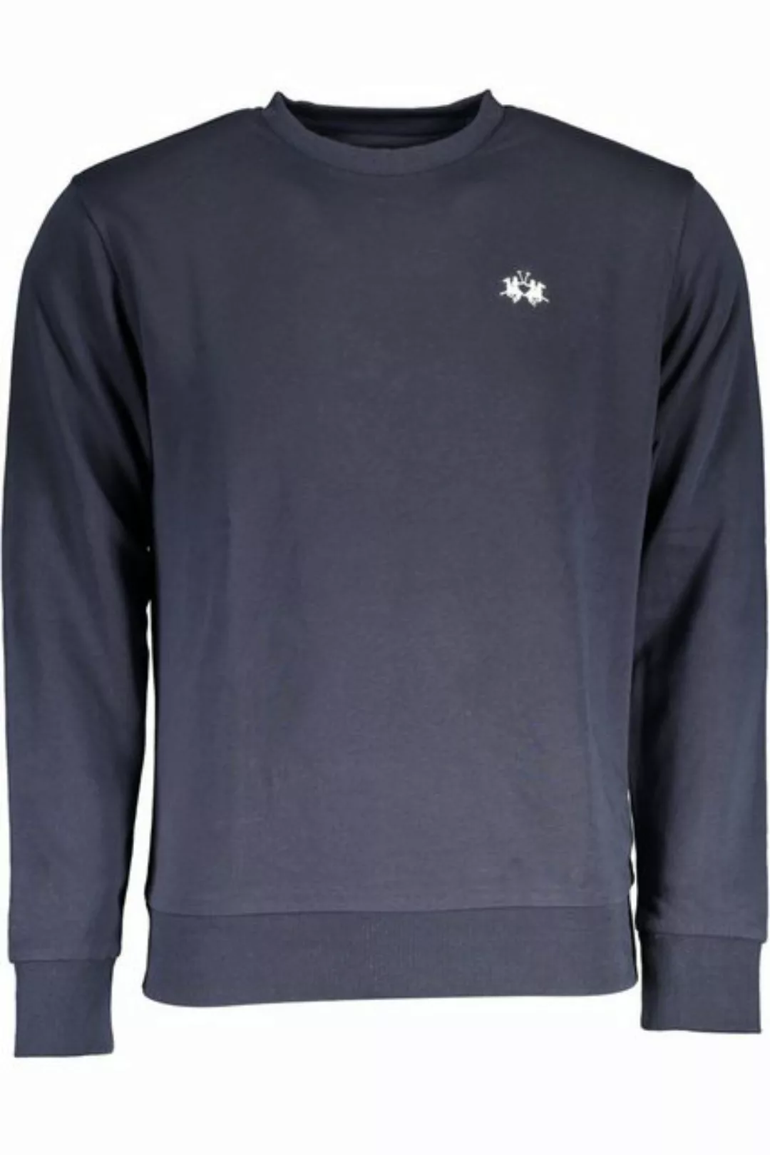 La Martina Sweatshirt Herren Pullover Blau: Langarm, Rundhals, Stickerei günstig online kaufen