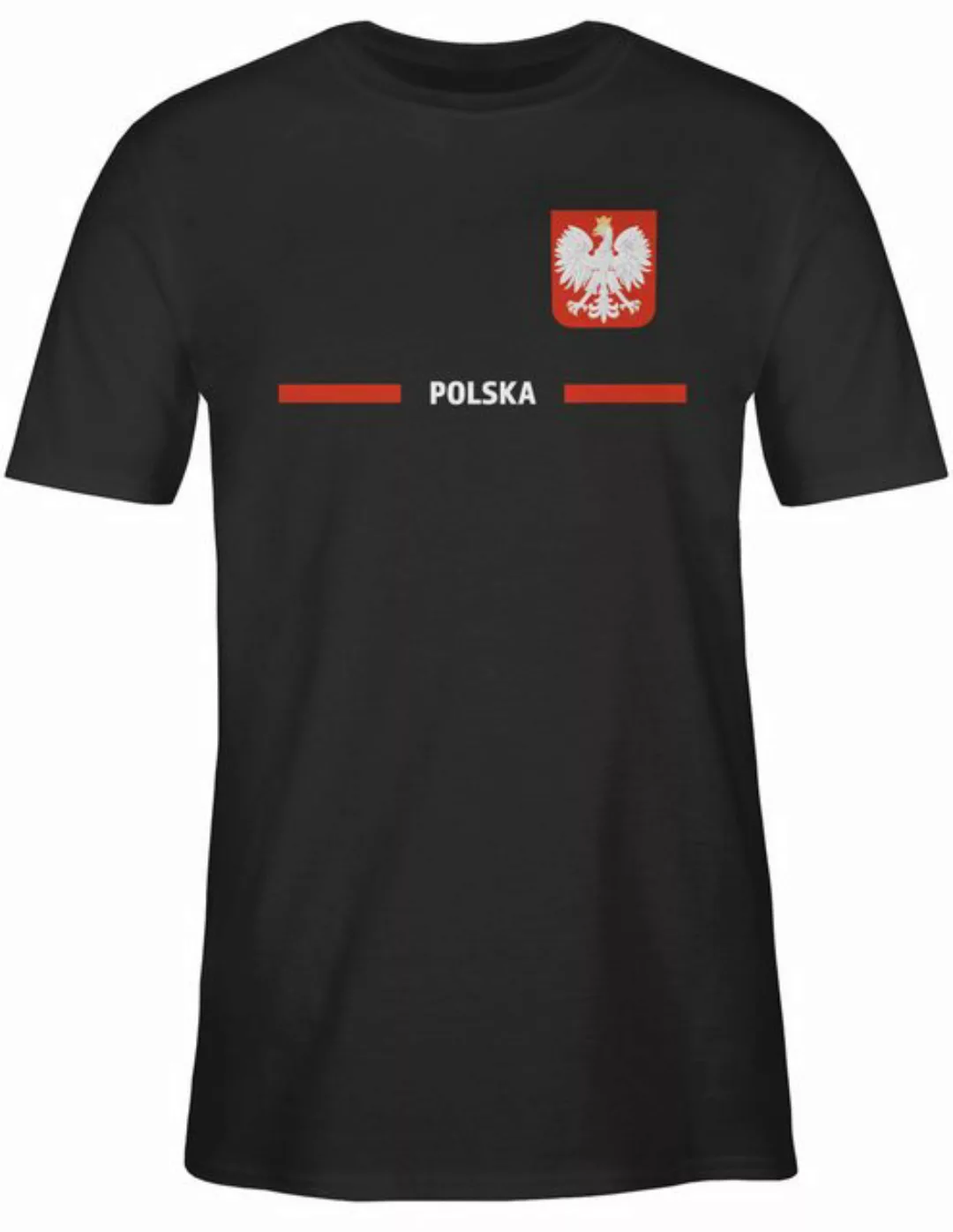 Shirtracer T-Shirt Polen Trikot Wappen, Polska mit Stolz, Polnisches Fan-Mo günstig online kaufen