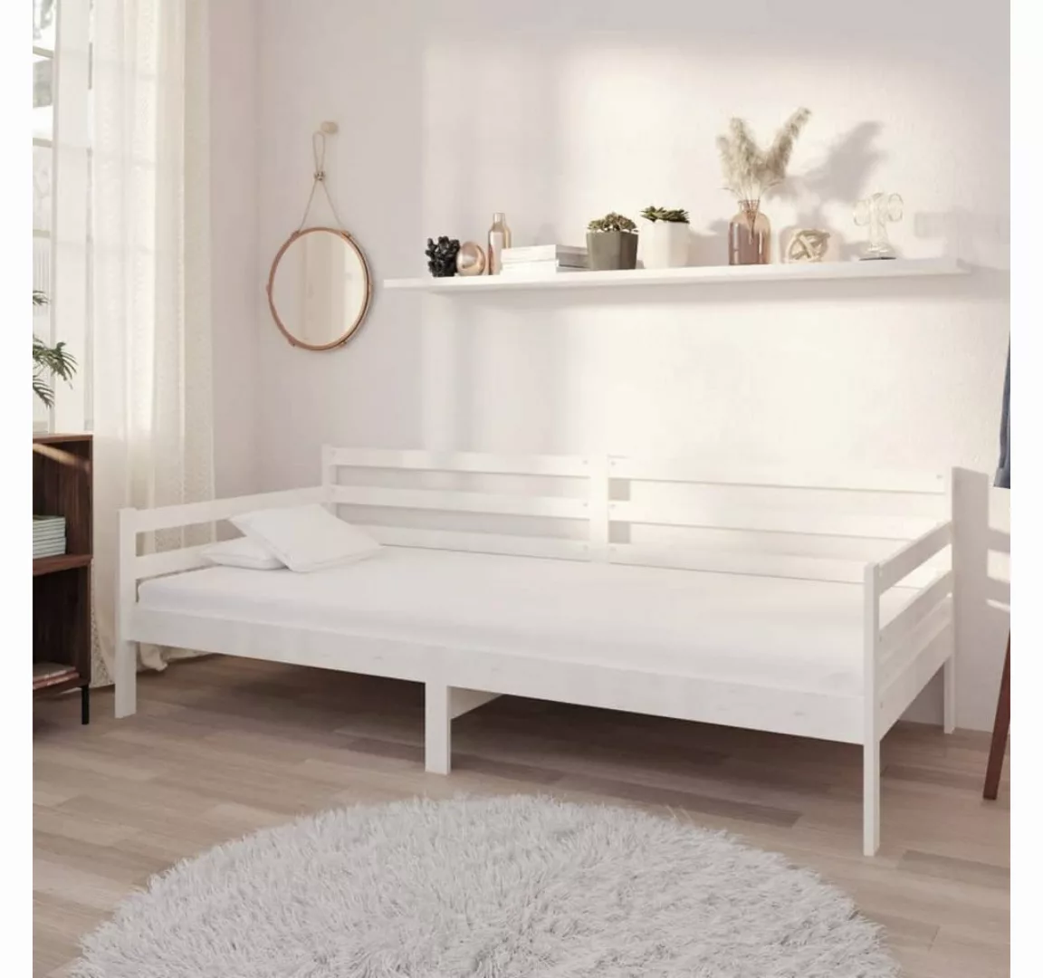vidaXL Bett Tagesbett Weiß 90x200 cm Massivholz Kiefer günstig online kaufen