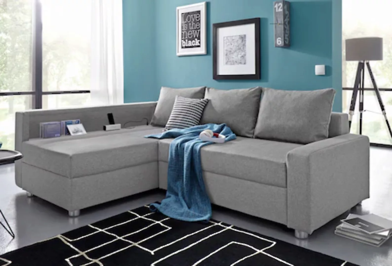 COLLECTION AB Ecksofa "Relax L-Form", inklusive Bettfunktion, Federkern, wa günstig online kaufen