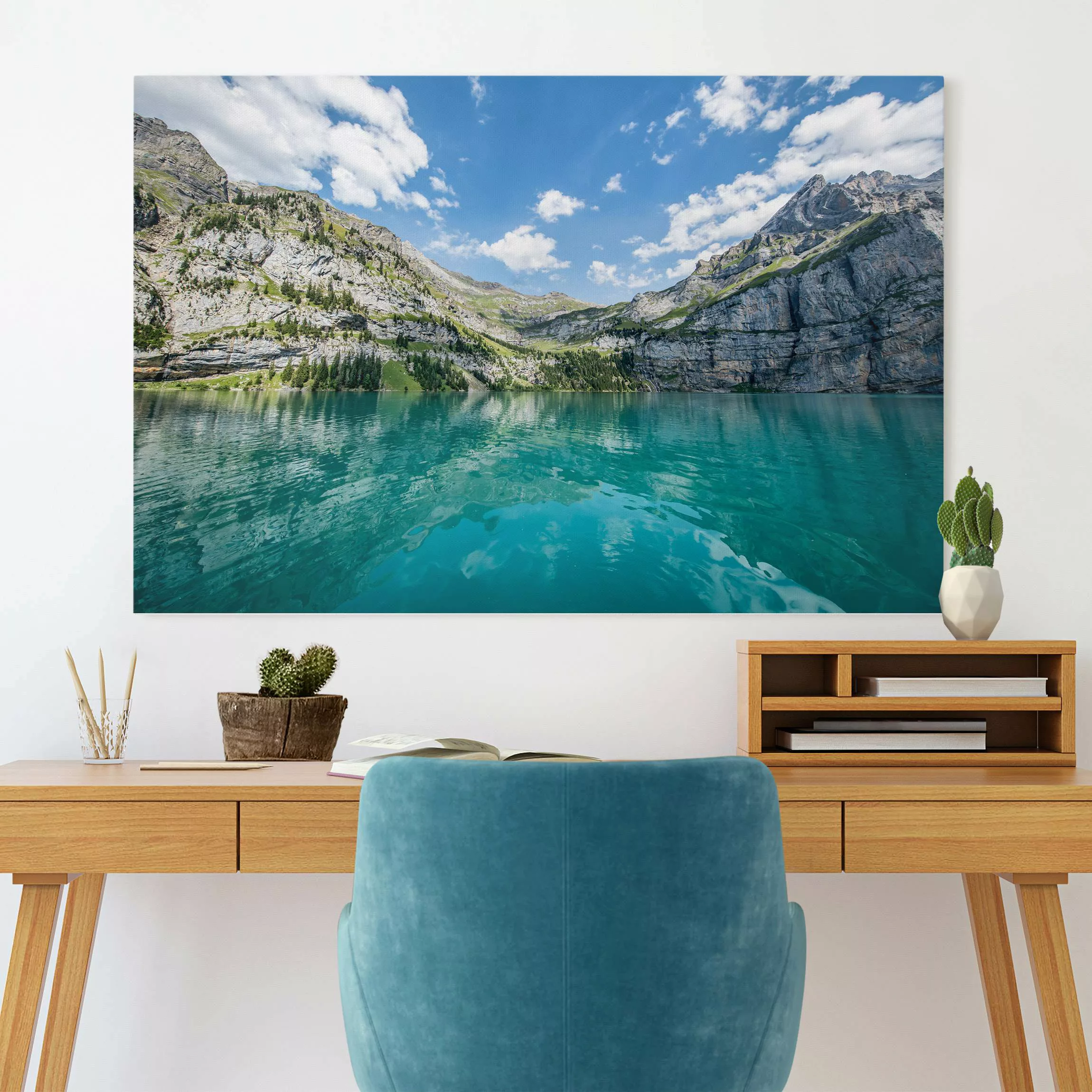 Leinwandbild Traumhafter Bergsee günstig online kaufen