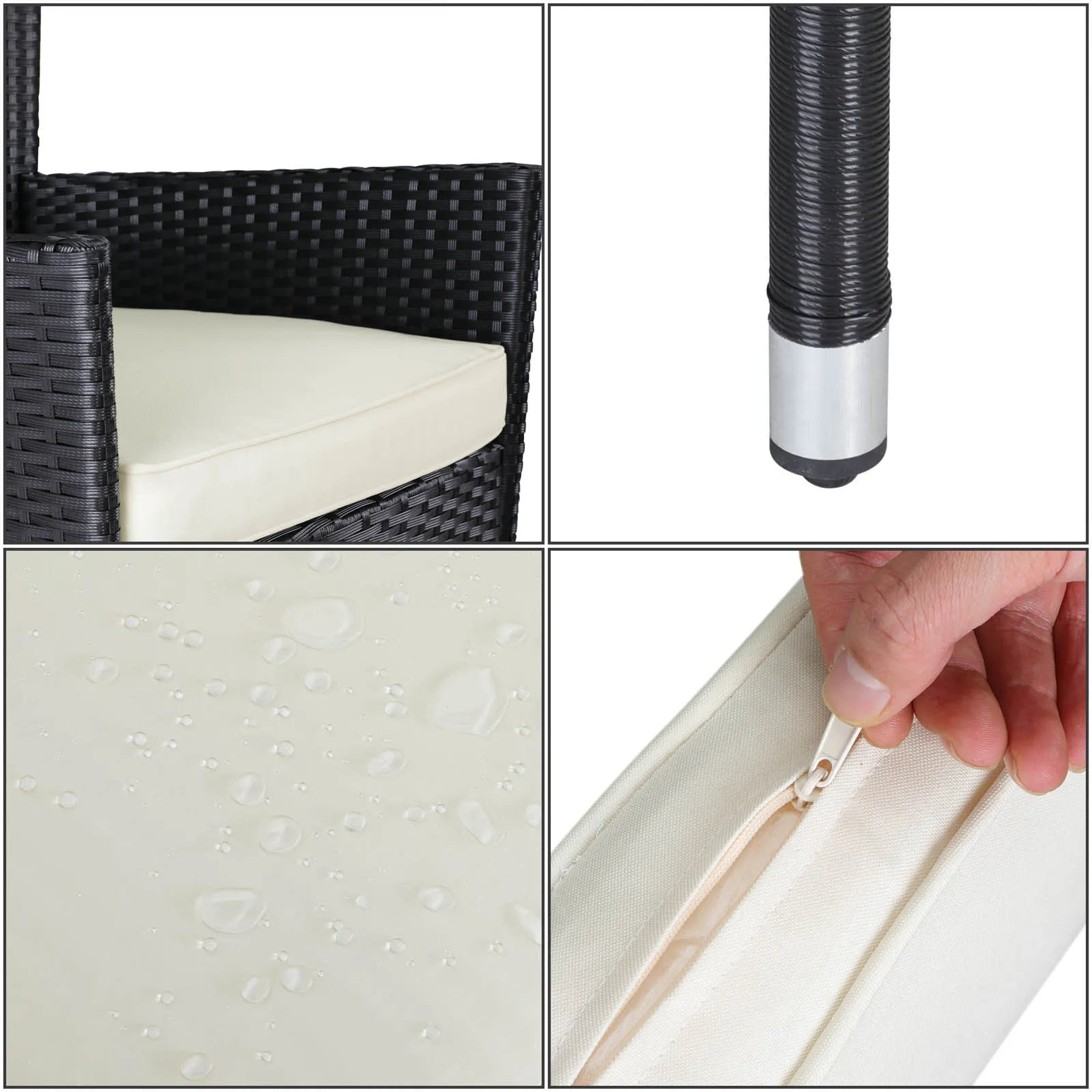 Casaria Balkonset, 3 teilig Stühle Stapelbar günstig online kaufen