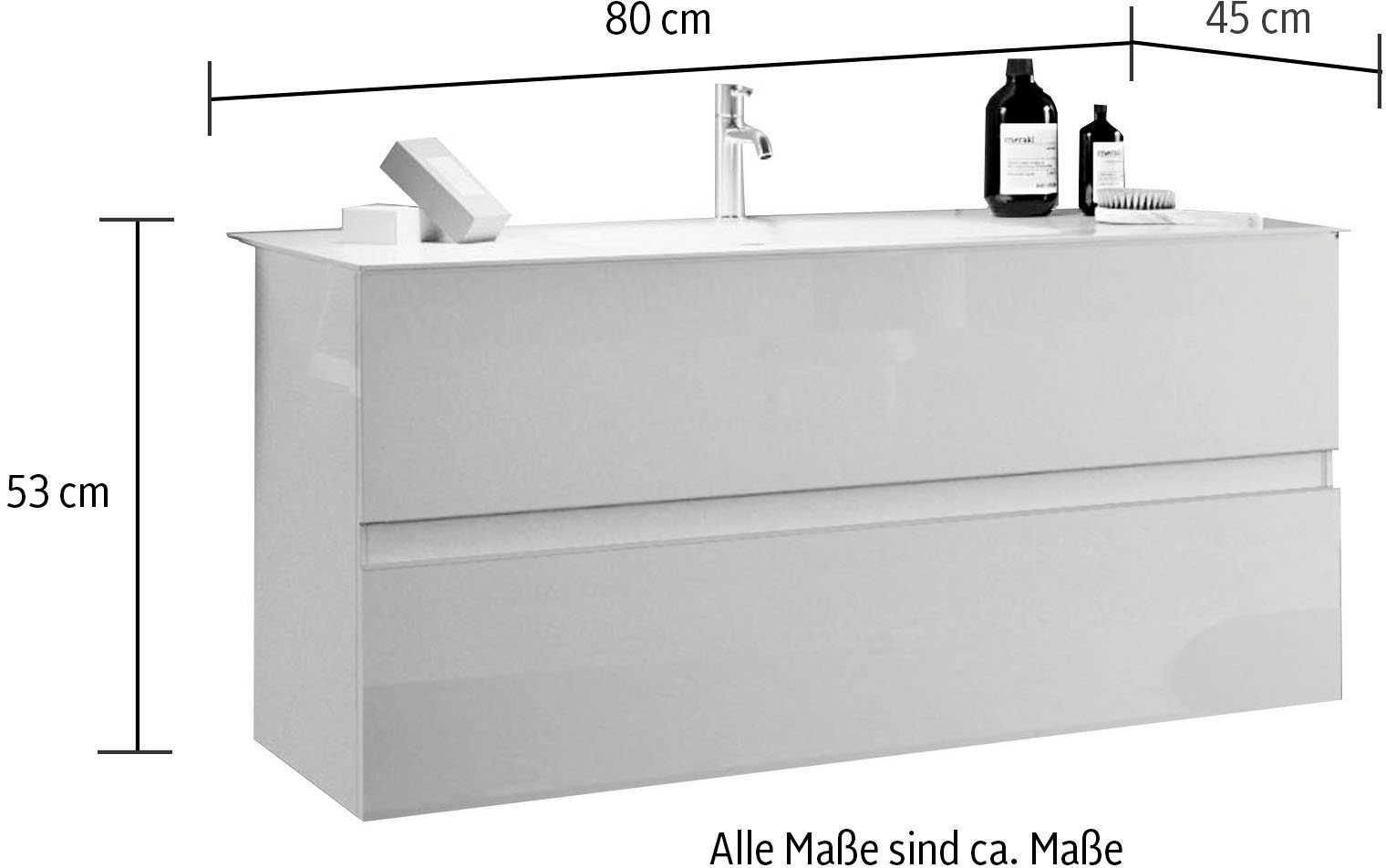 welltime Waschtisch "Start, Breite 80 cm, 2 bzw. 3 Schubkästen", Badmöbel, günstig online kaufen