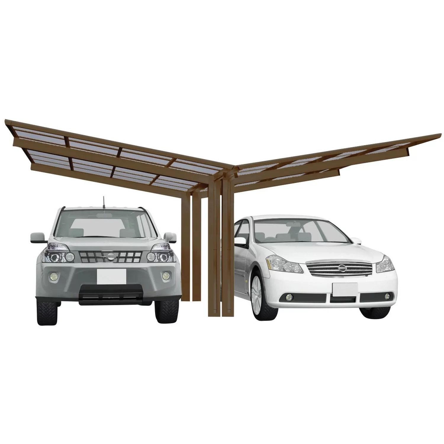 Ximax Alu Doppelcarport Linea Typ 60 Y-Bronze 548 x 495 cm Sonderfertigung günstig online kaufen