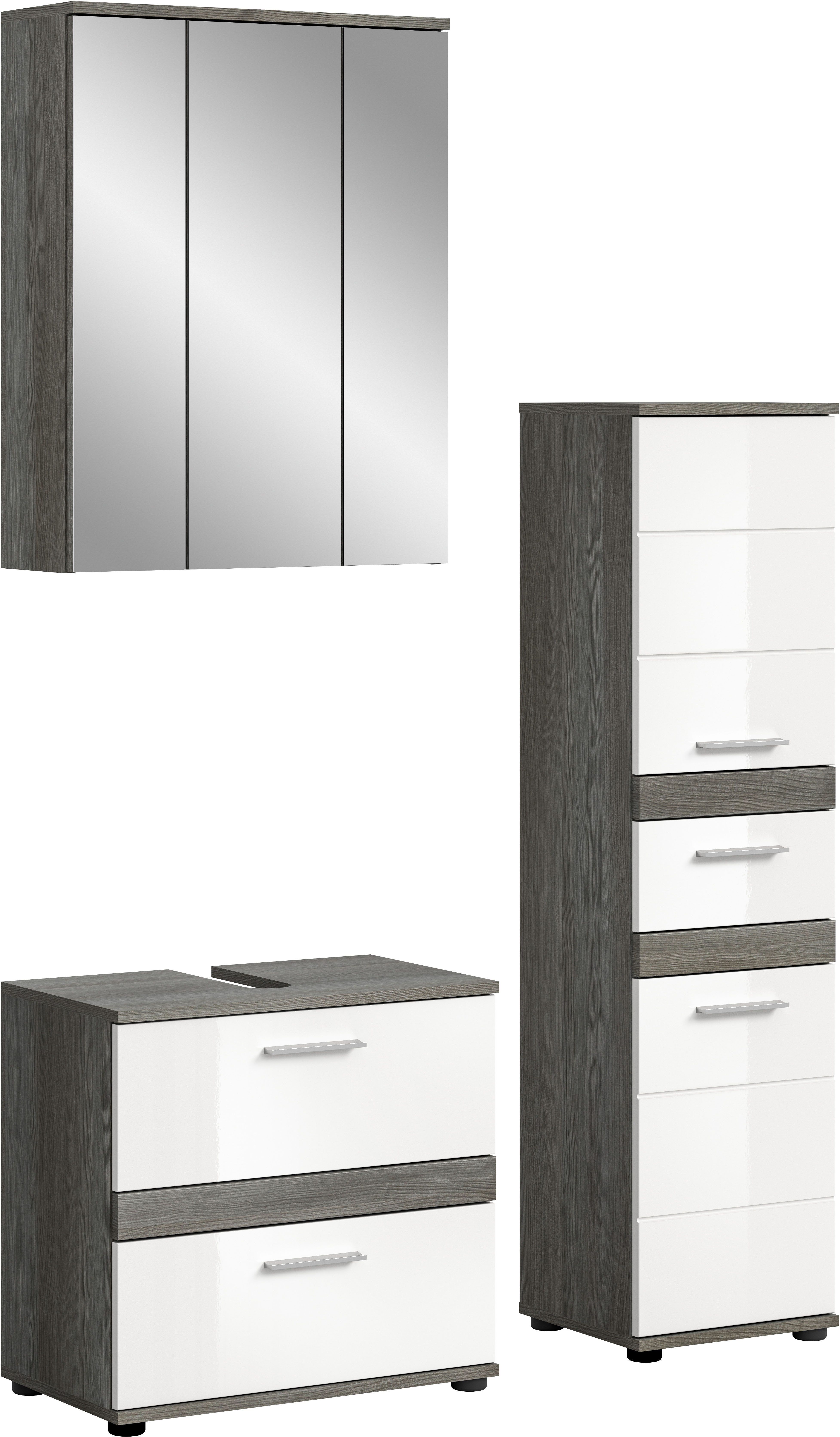 welltime Badmöbel-Set "LUCCA, 3-teilig, TOPSELLER, hochwertige MDF Front", günstig online kaufen