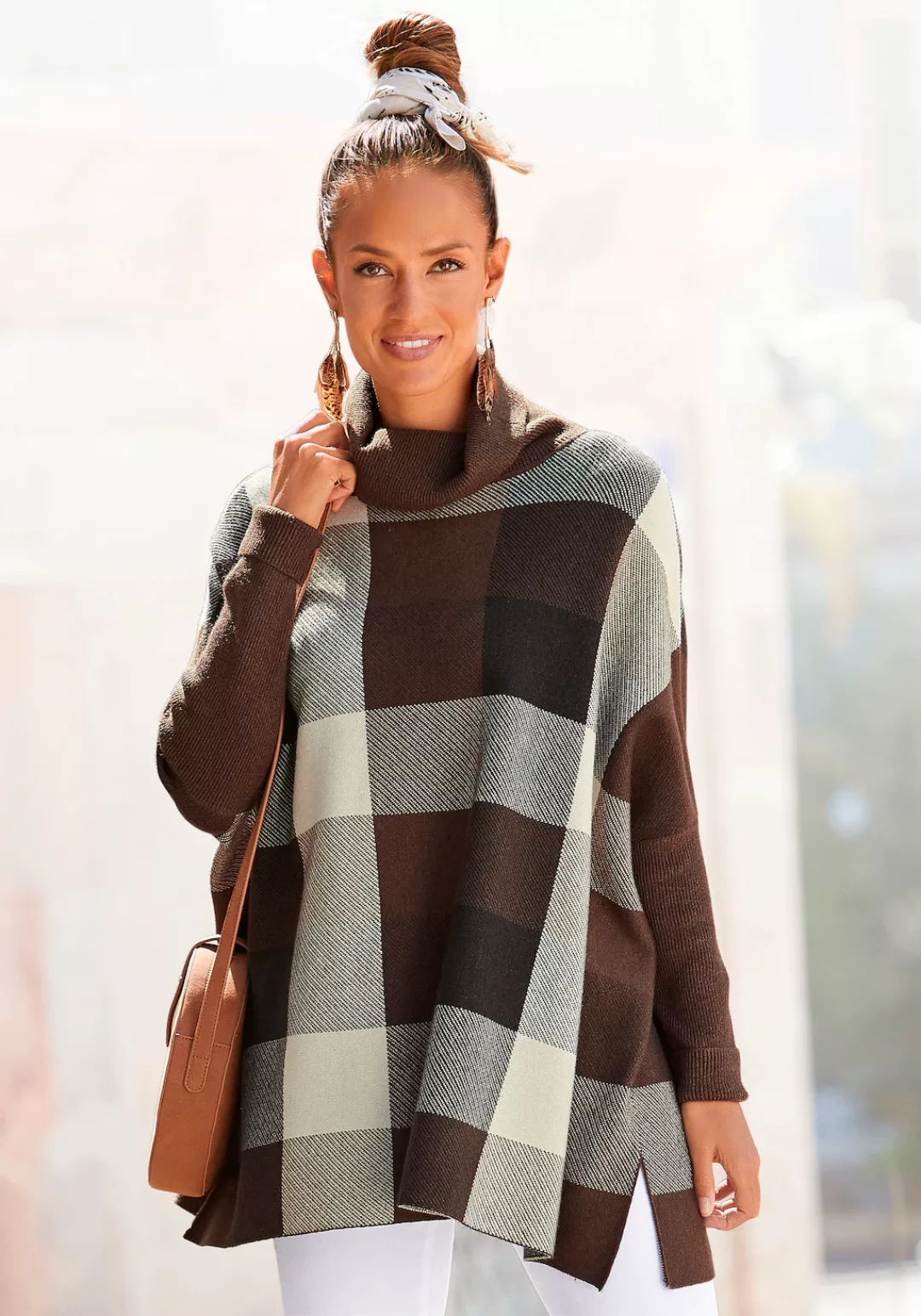 LASCANA Rollkragenpullover im lässigen Poncho-Style, weiter Strickpullover günstig online kaufen