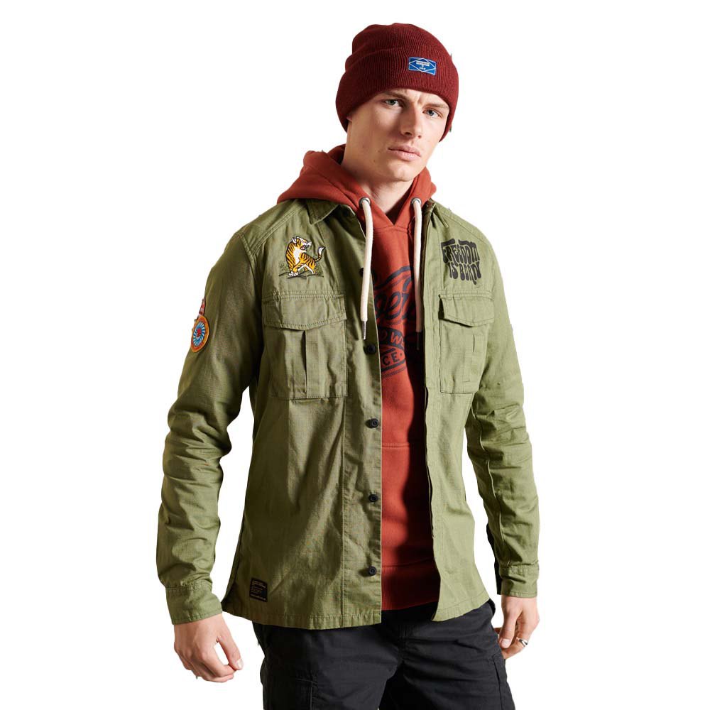 Superdry Military Langarm-shirt 2XL Olive Khaki günstig online kaufen