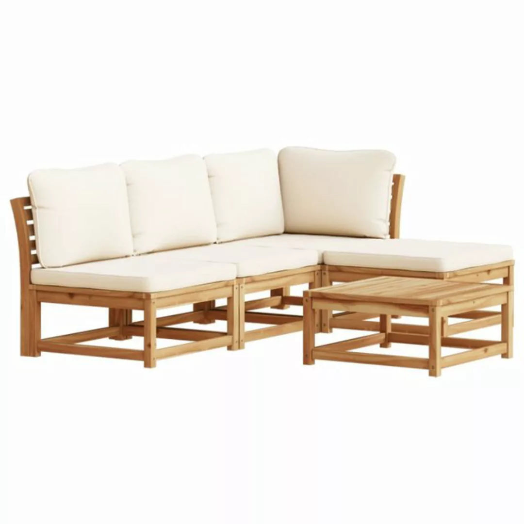 vidaXL Loungesofa 5-tlg. Garten-Lounge-Set mit Kissen Massivholz Akazie, 1 günstig online kaufen