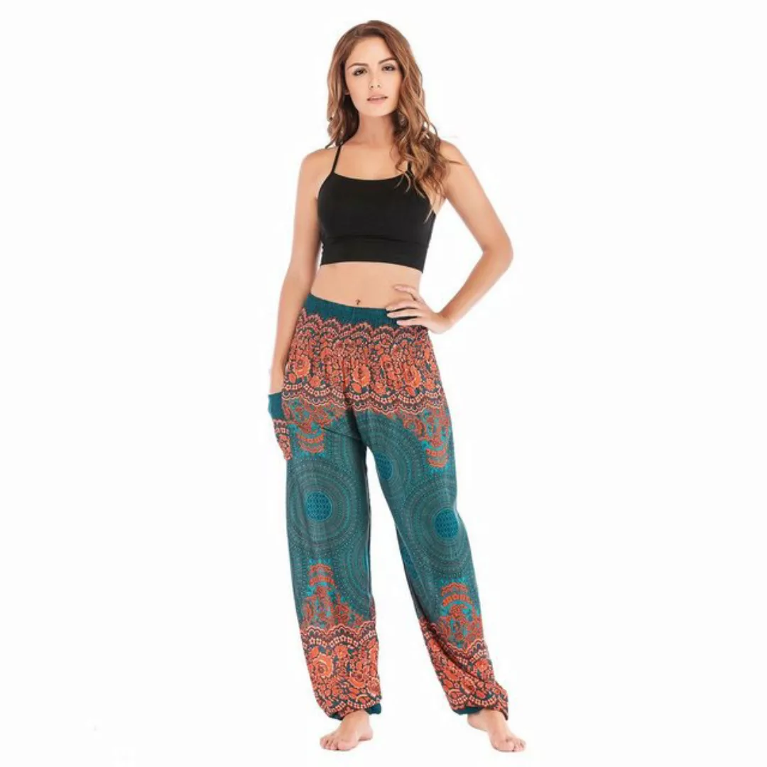 AUKUU Loungepants Bohemian Yogahose, Haremshose, Freizeithose, lange Hose günstig online kaufen