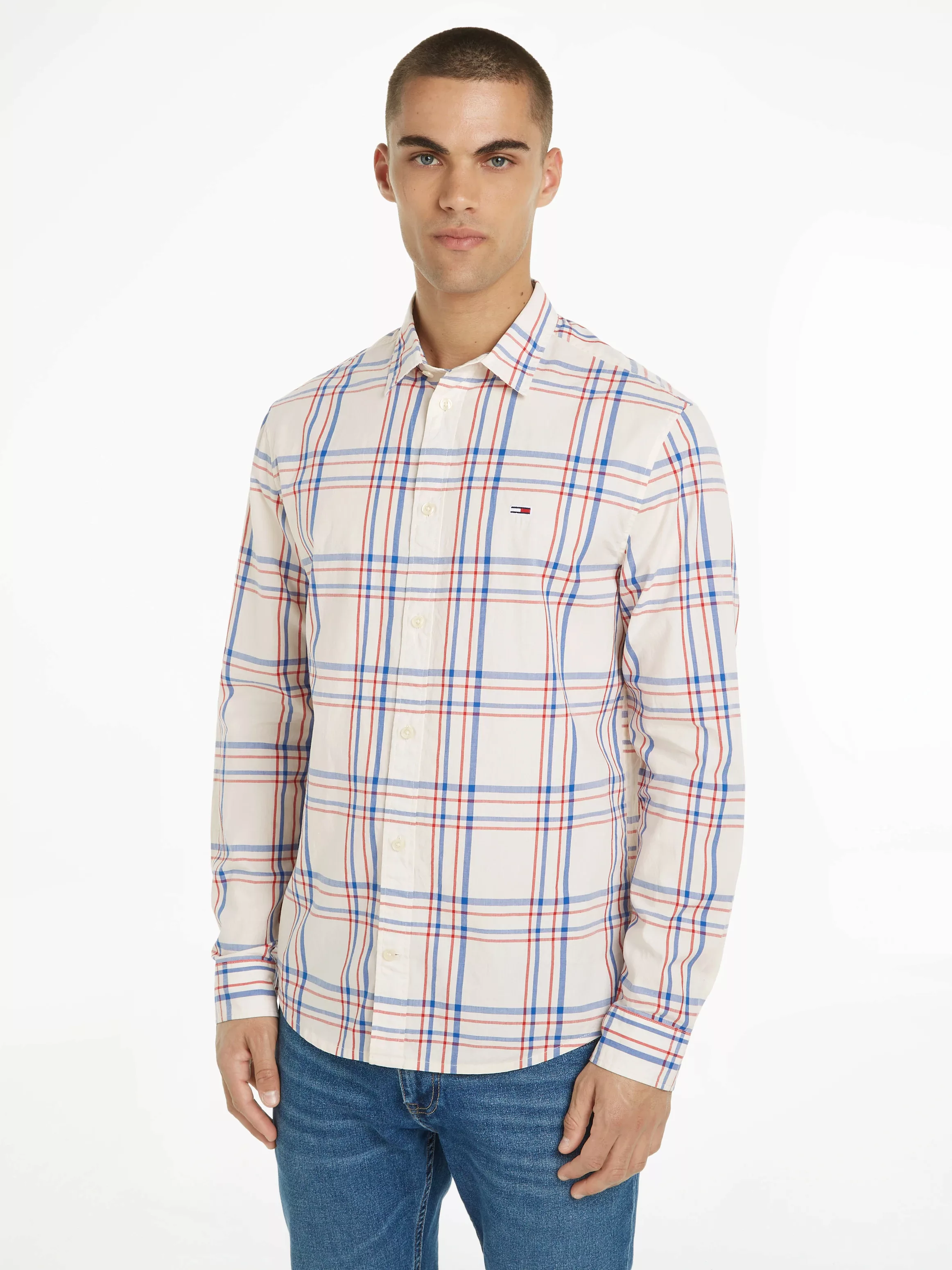 Tommy Jeans Langarmhemd "TJM REG POPLIN CHECK SHIRT" günstig online kaufen