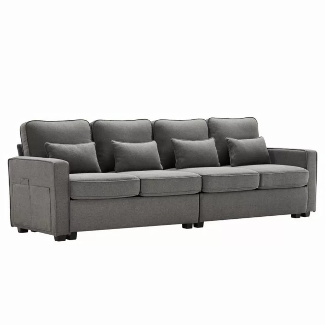 JOIVI Sofa modernes 4-Sitzer-Sofa, Viersitzer-Sofa aus Leinenstoff mit Arml günstig online kaufen