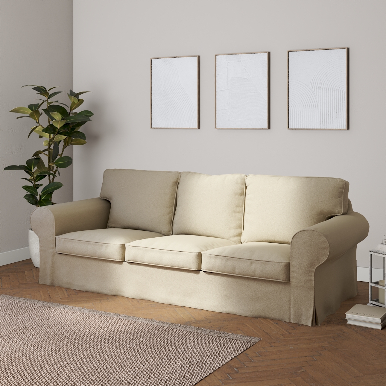 Bezug für Ektorp 3-Sitzer Sofa nicht ausklappbar, hellbeige, Sofabezug für günstig online kaufen